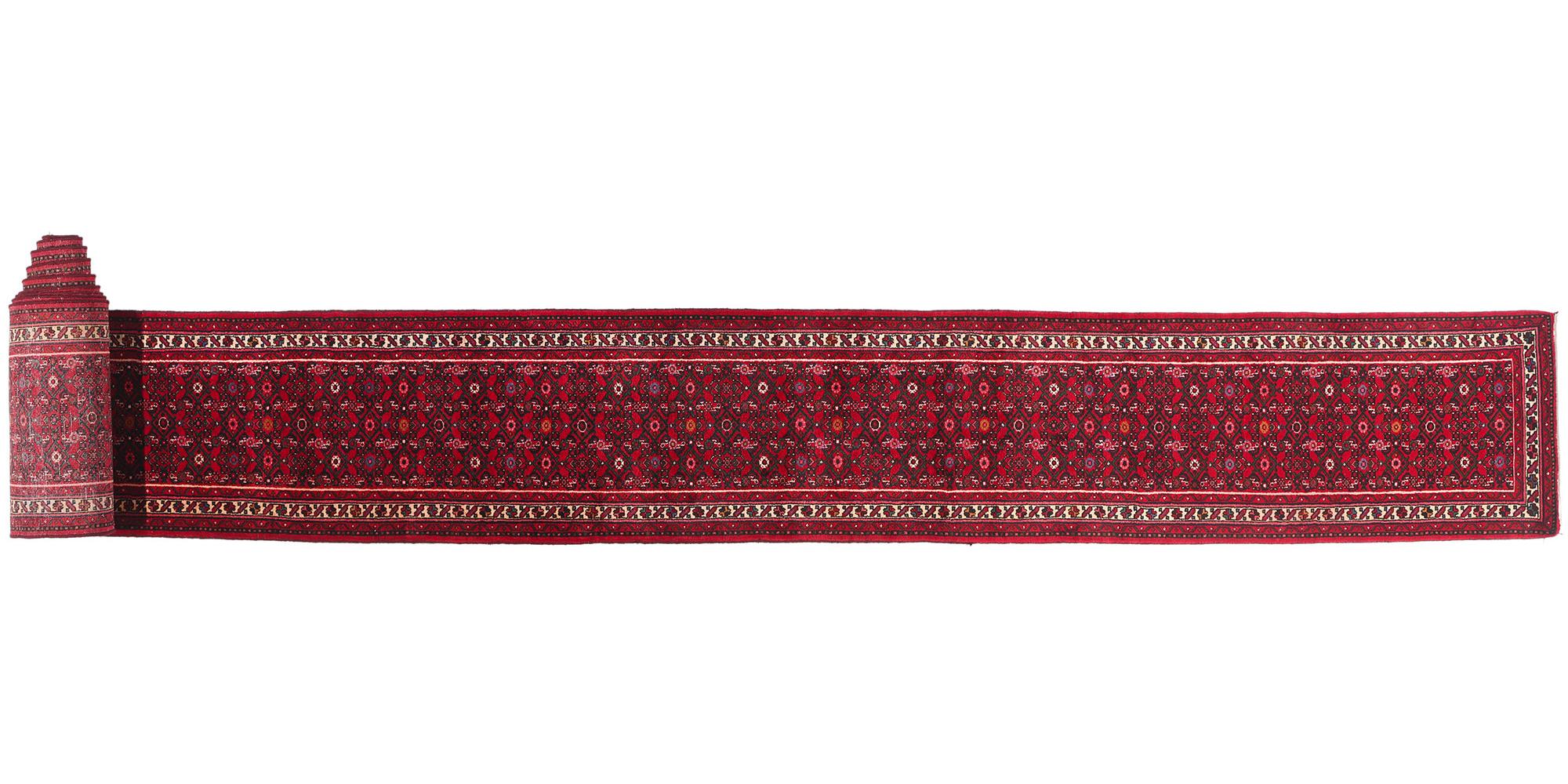 Antique Persian Hussainabad Hamadan Rug Runner with Traditional Style For Sale 4