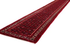 Antique Persian Hussainabad Hamadan Rug Runner with Traditional Style