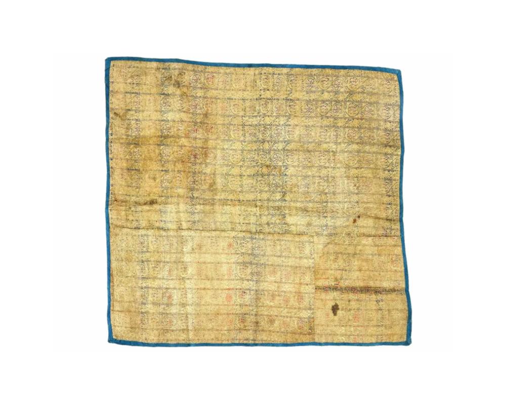 An antique Persian Iranian Safavid hand woven textile. The textile is decorated with floral motifs on the red background on the other side and floral motifs on the beige background on the other side. Safavid Iran or Safavid Persia, also referred to