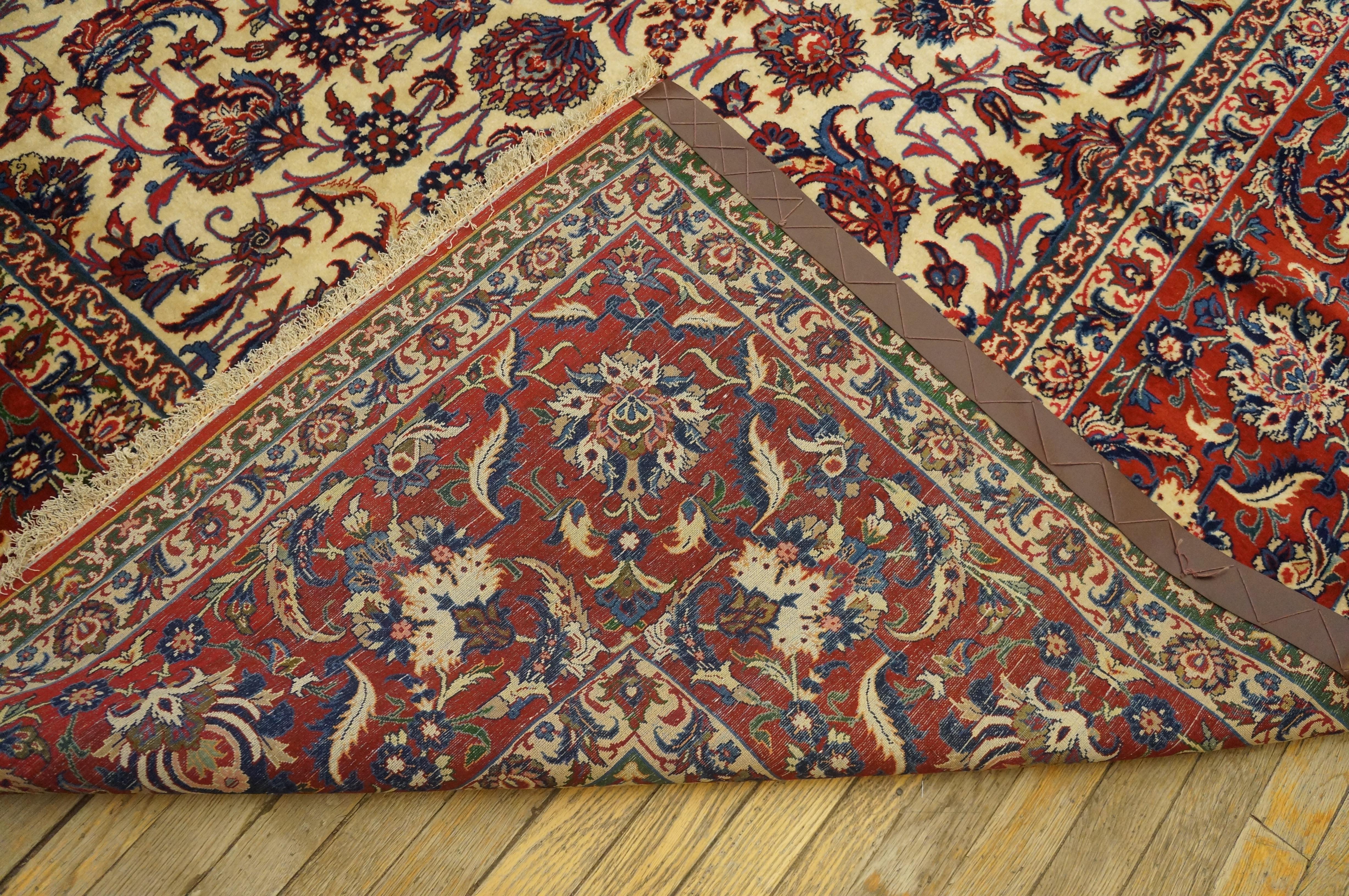 Wool Antique Persian Isfahan For Sale