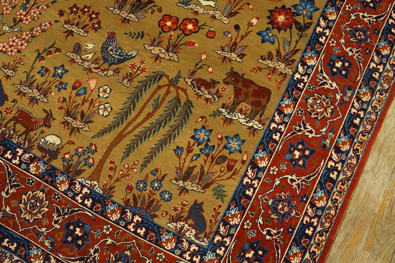 1930s Persian Isfahan Carpet ( 3' 4'' x 5' 2'' - 102 x 157 cm ) For Sale 6