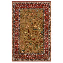Antique 1930s Persian Isfahan Carpet ( 3' 4'' x 5' 2'' - 102 x 157 cm )
