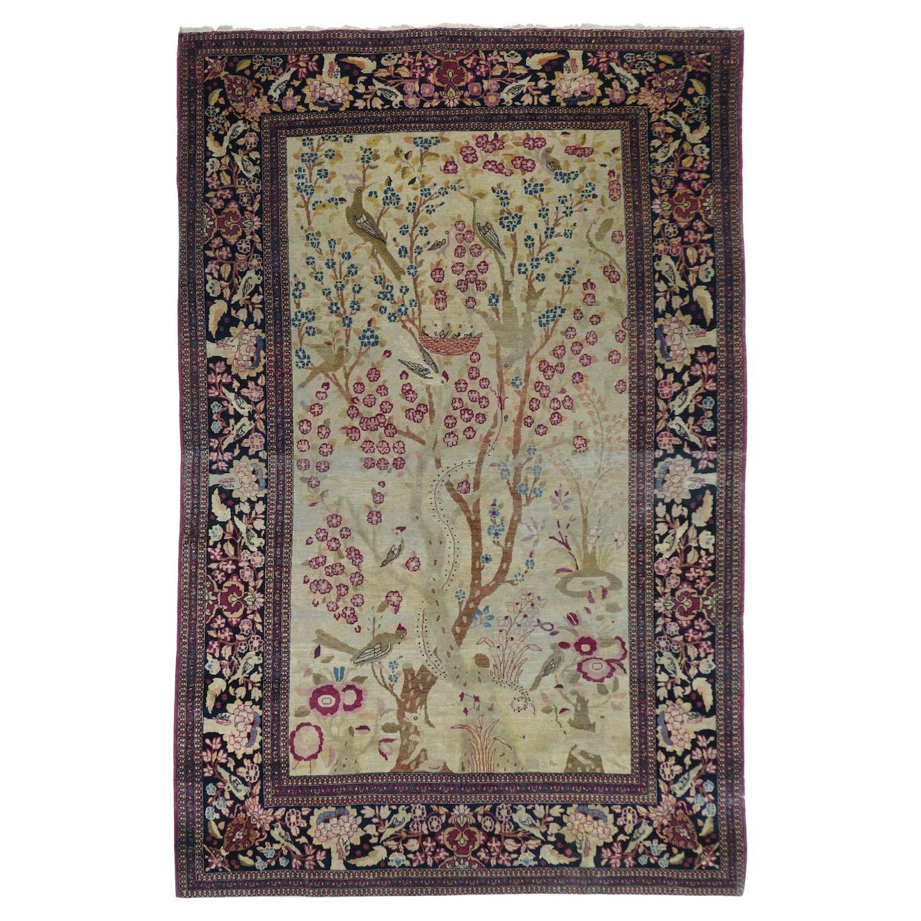 Tapis persan ancien d'Ispahan (Ahmad) de 4'3" x 6'10"