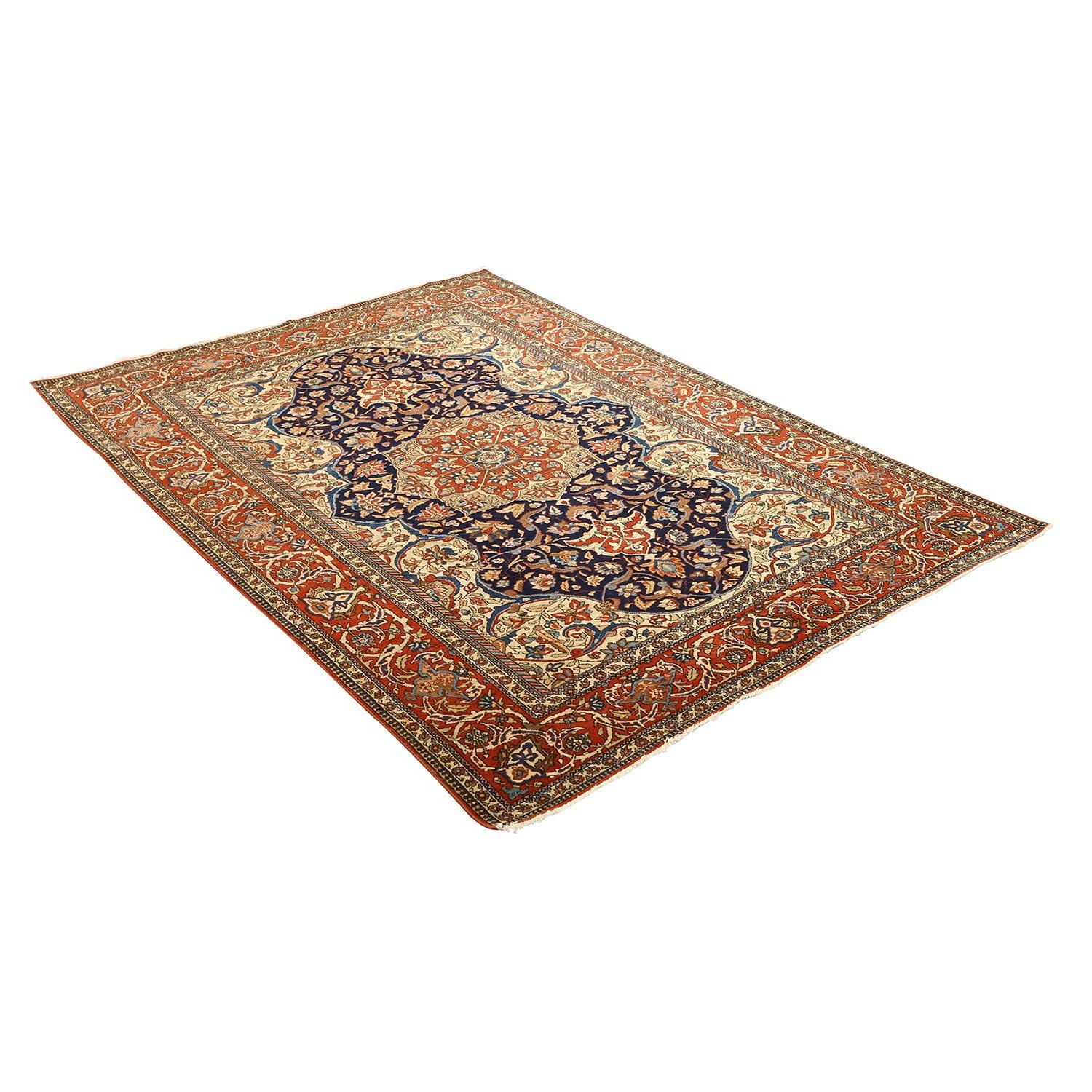 Annodato a mano Tappeto antico Persiano Isfahan Ahmad Pair - Dimensioni: 6'9x4'9 in vendita