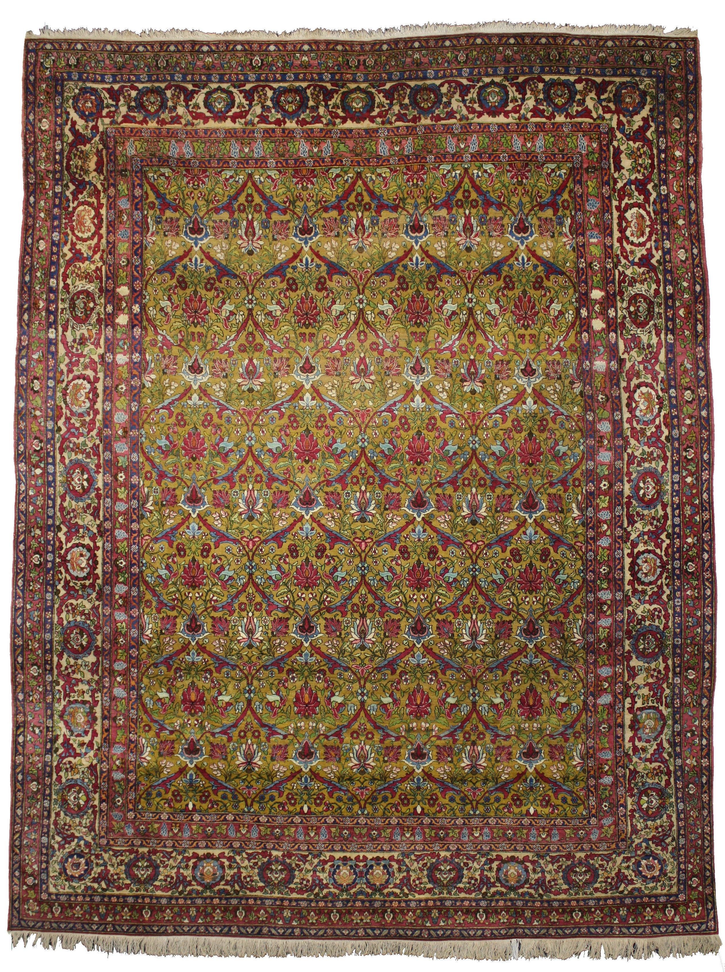 Antique Persian Isfahan Rug, Old World Charm Meets French Baroque Style For Sale