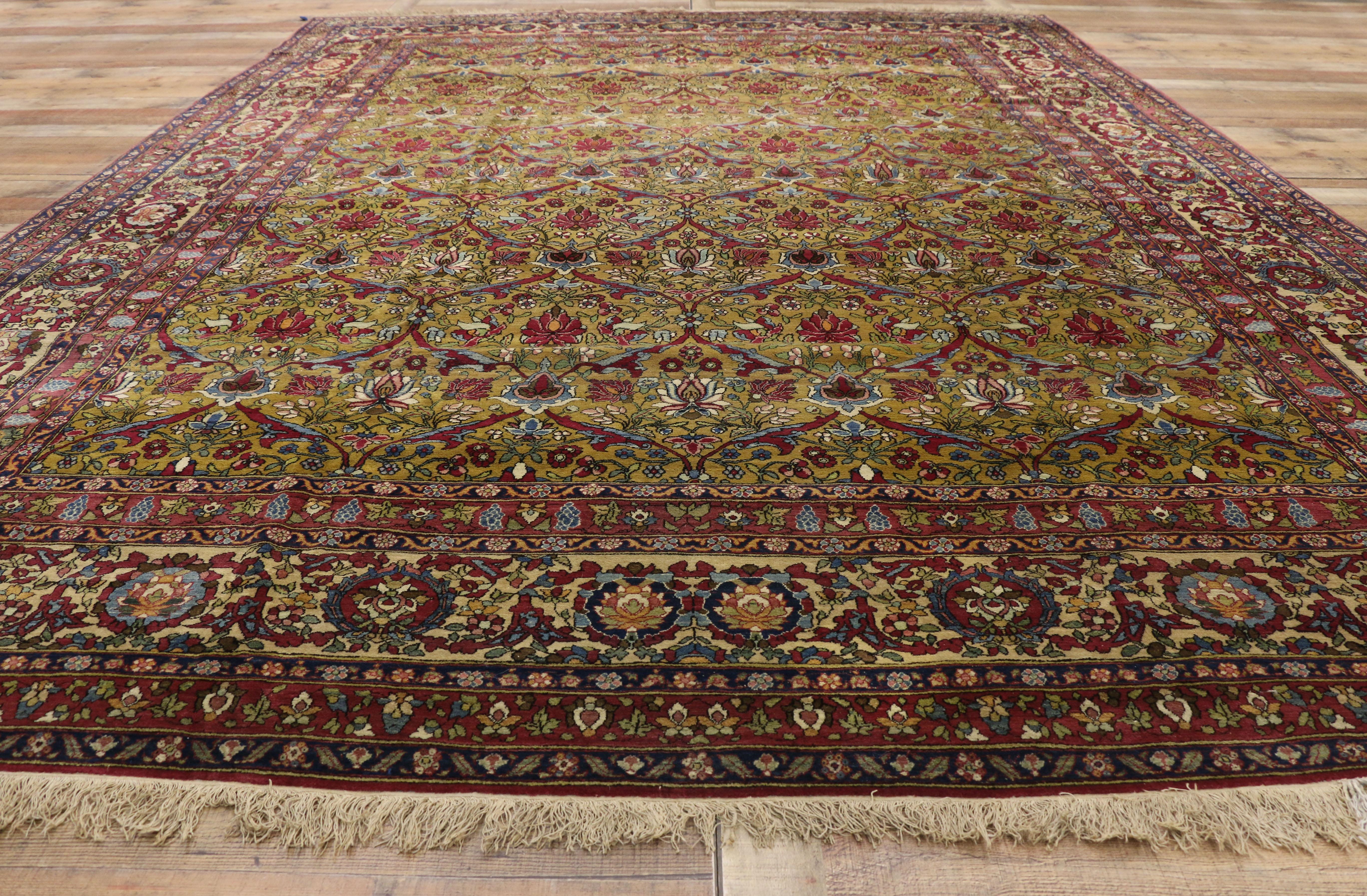 Antique Persian Isfahan Rug, Old World Charm Meets French Baroque Style For Sale 1
