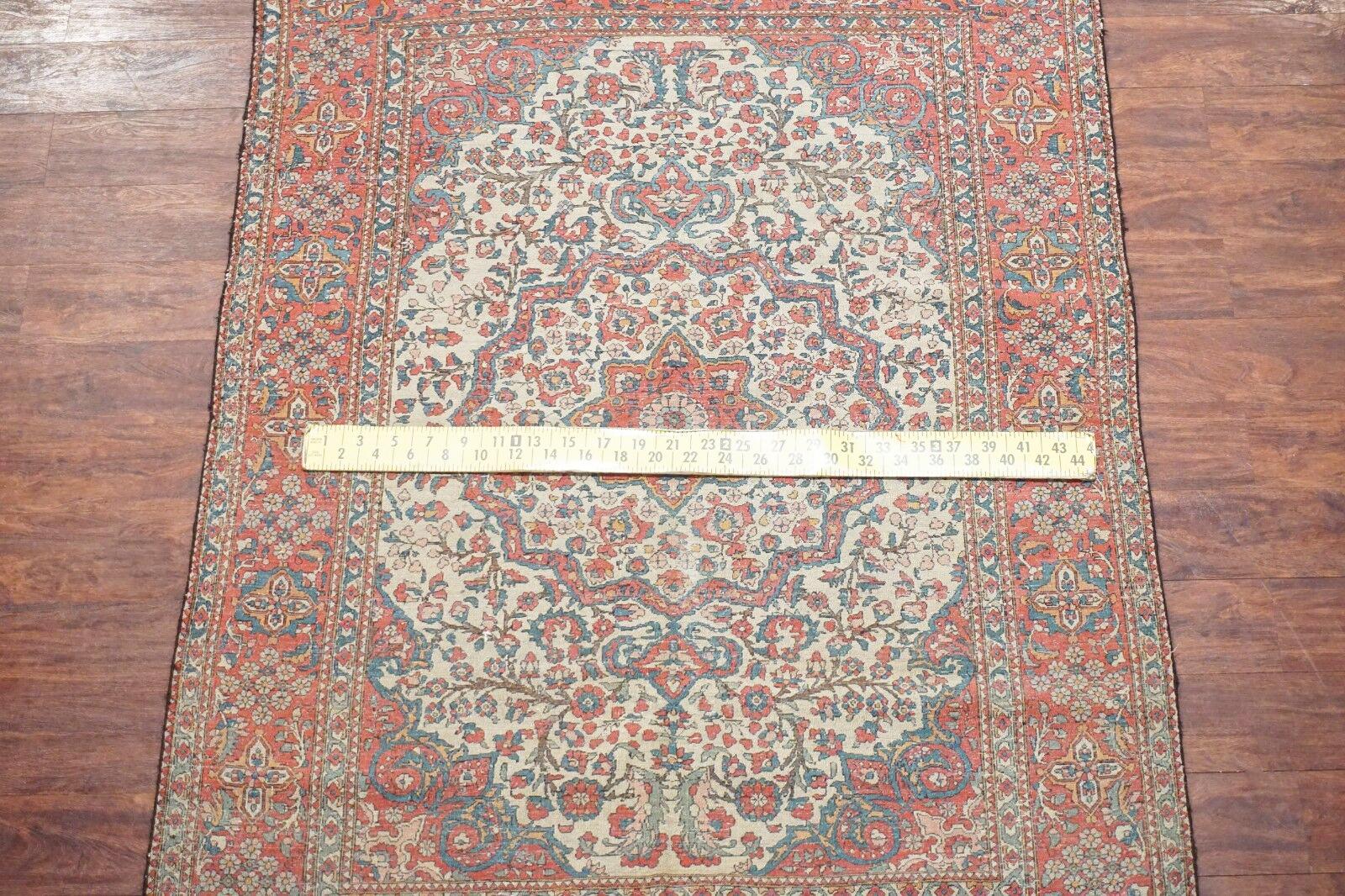 Hand-Knotted Antique Persian Isfahan For Sale