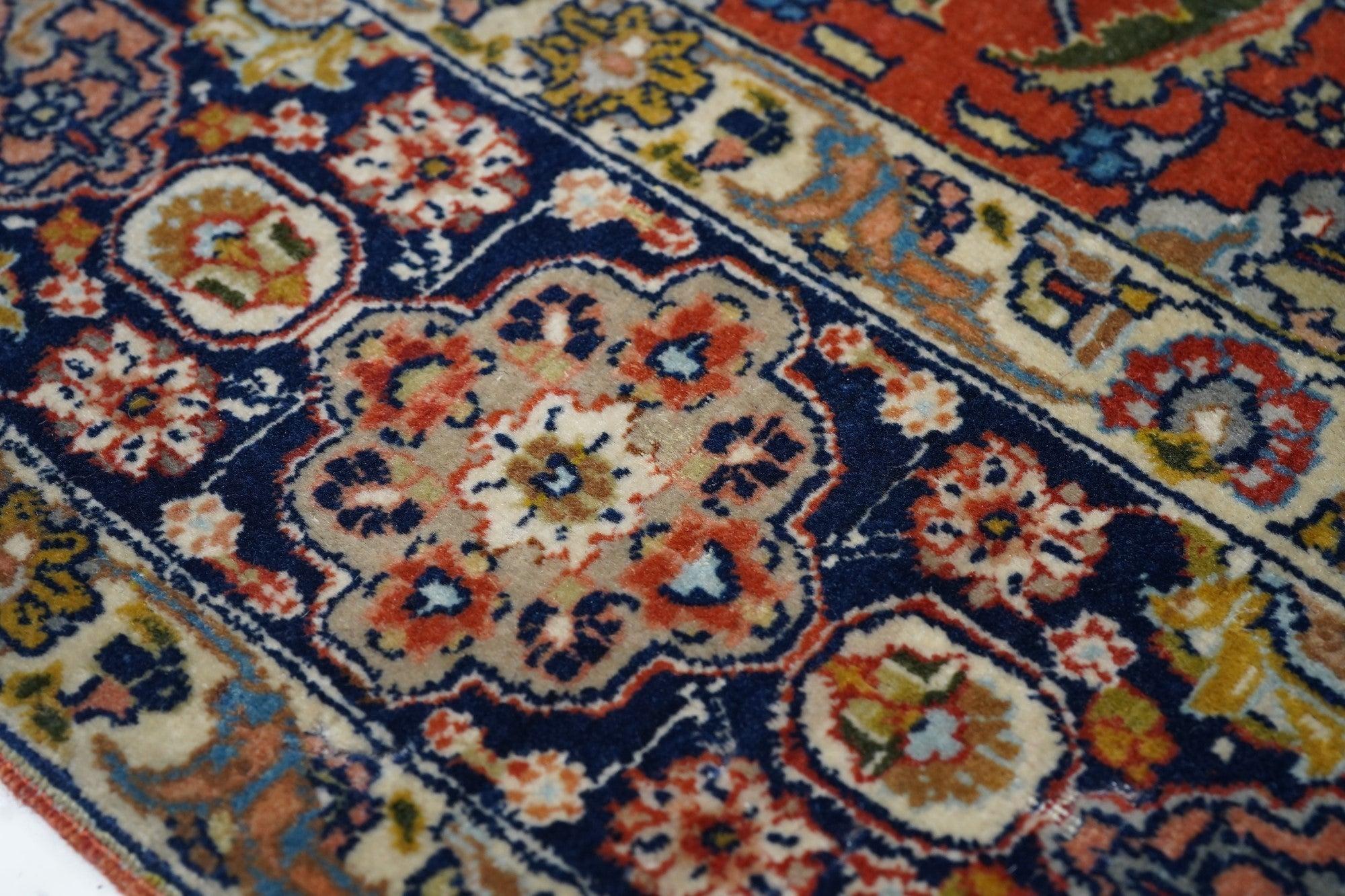 Fina Alfombra Persa Antigua Isfahan 4'6'' x 6'7'' Asiático en venta