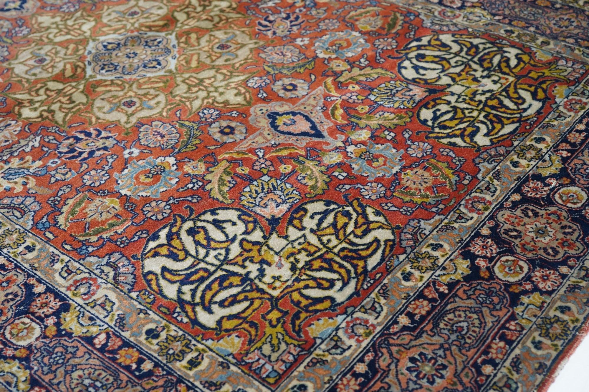 Hand-Knotted Fine Antique Persian Isfahan Rug 4'6'' x 6'7'' For Sale