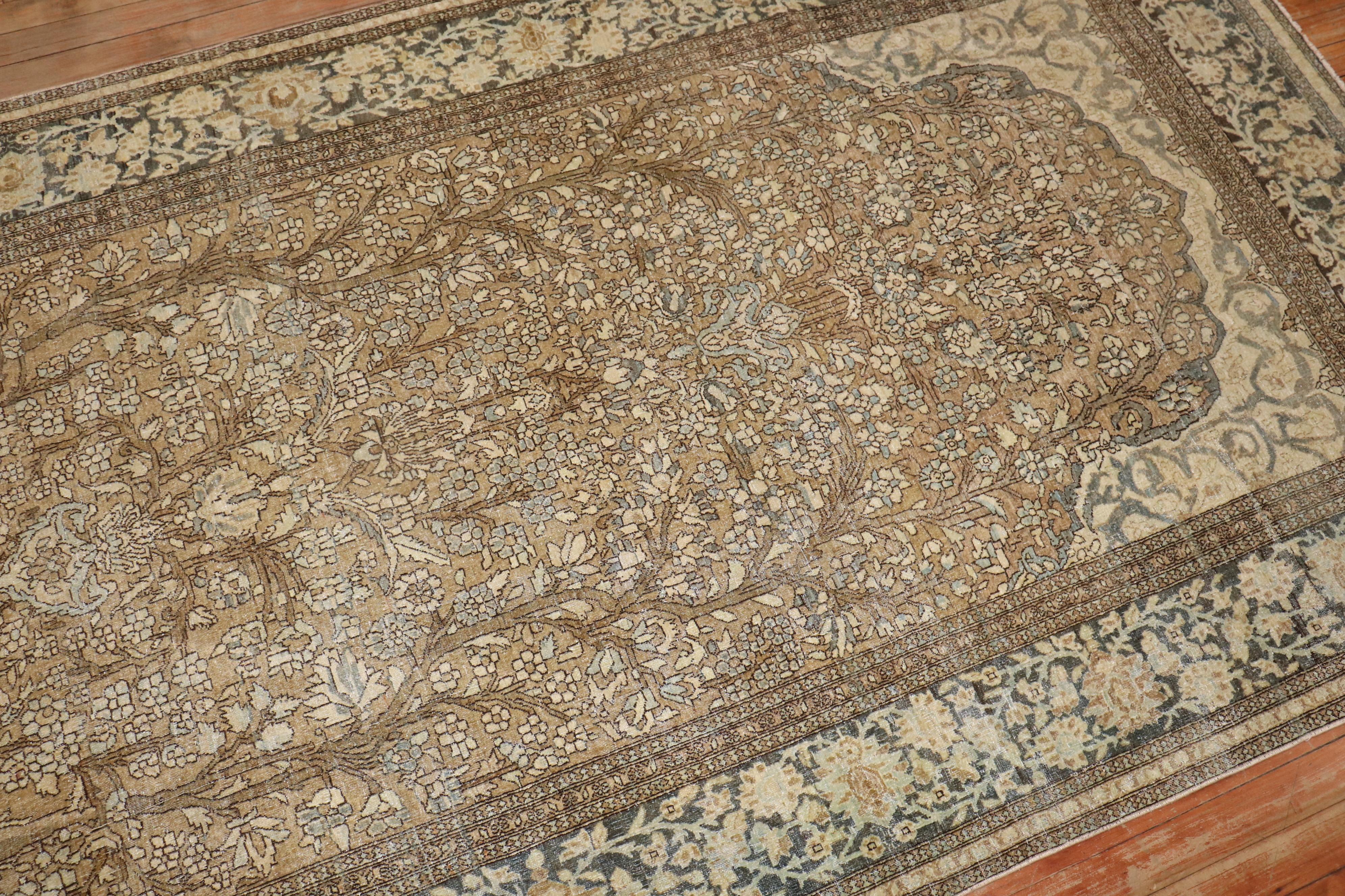 Hand-Woven Antique Persian Isfahan Mihrab Prayer Carpet For Sale