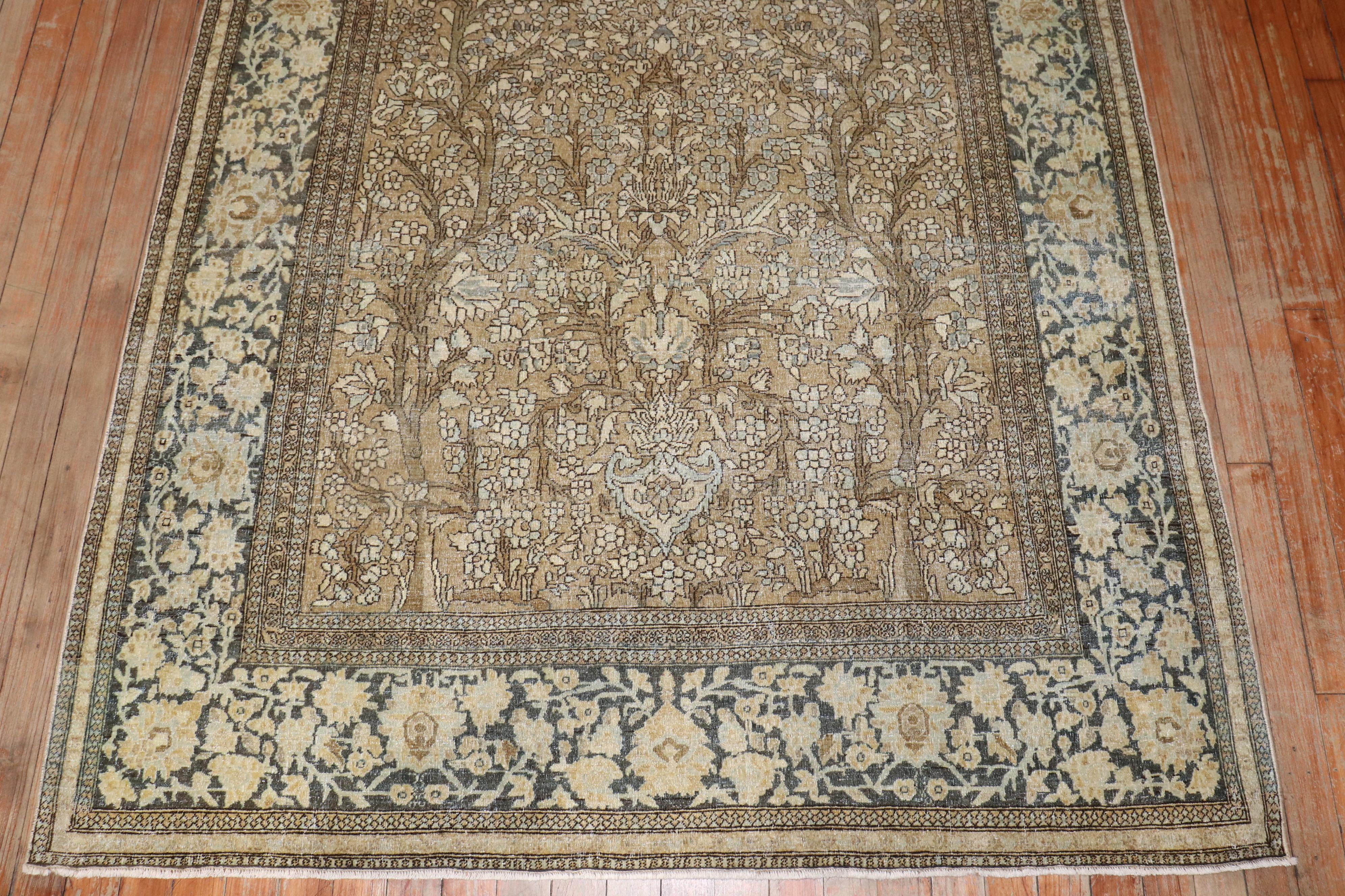 Wool Antique Persian Isfahan Mihrab Prayer Carpet For Sale