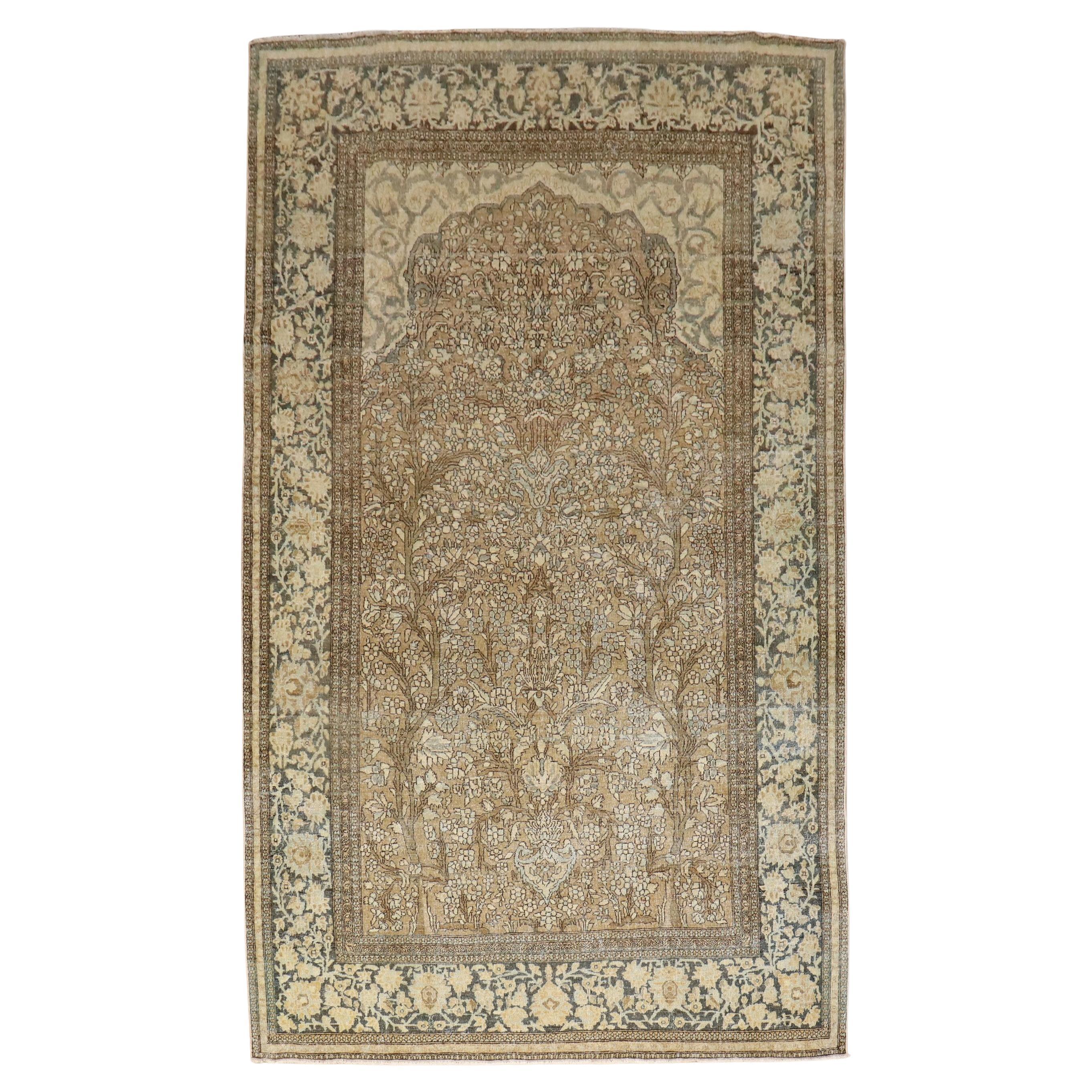 Antique Persian Isfahan Mihrab Prayer Carpet