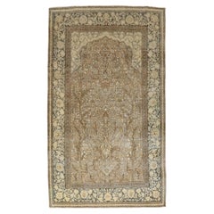 Vintage Persian Isfahan Mihrab Prayer Carpet