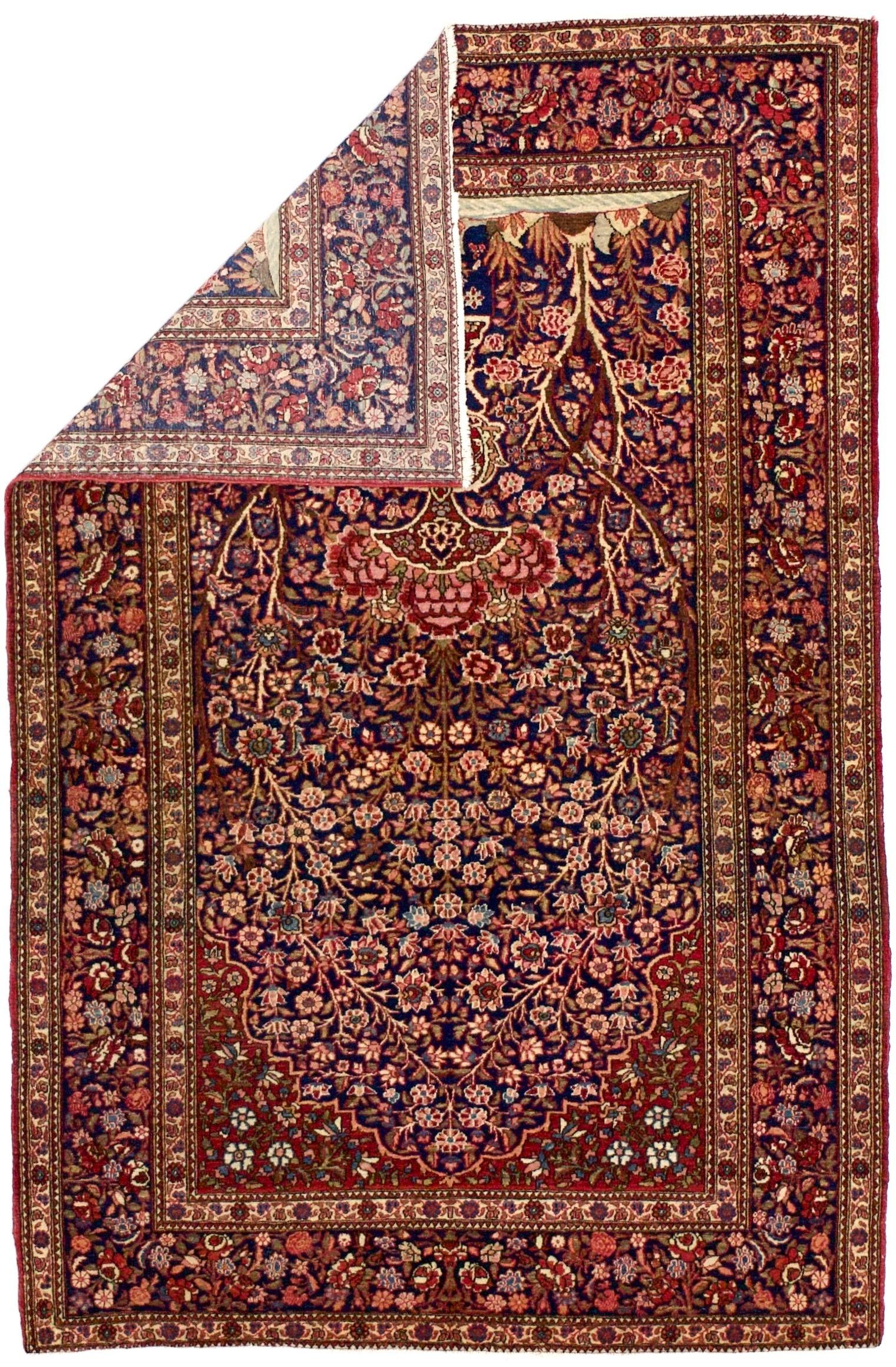 Antique Persian Isfahan One of Pair Rug 4'5