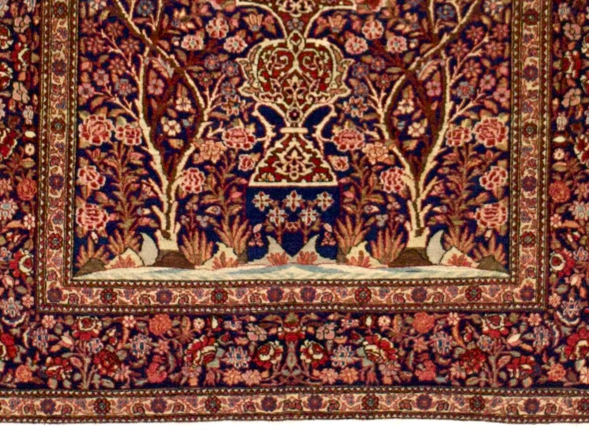Perse Tapis persan antique Isfahan One of Pair 4'5