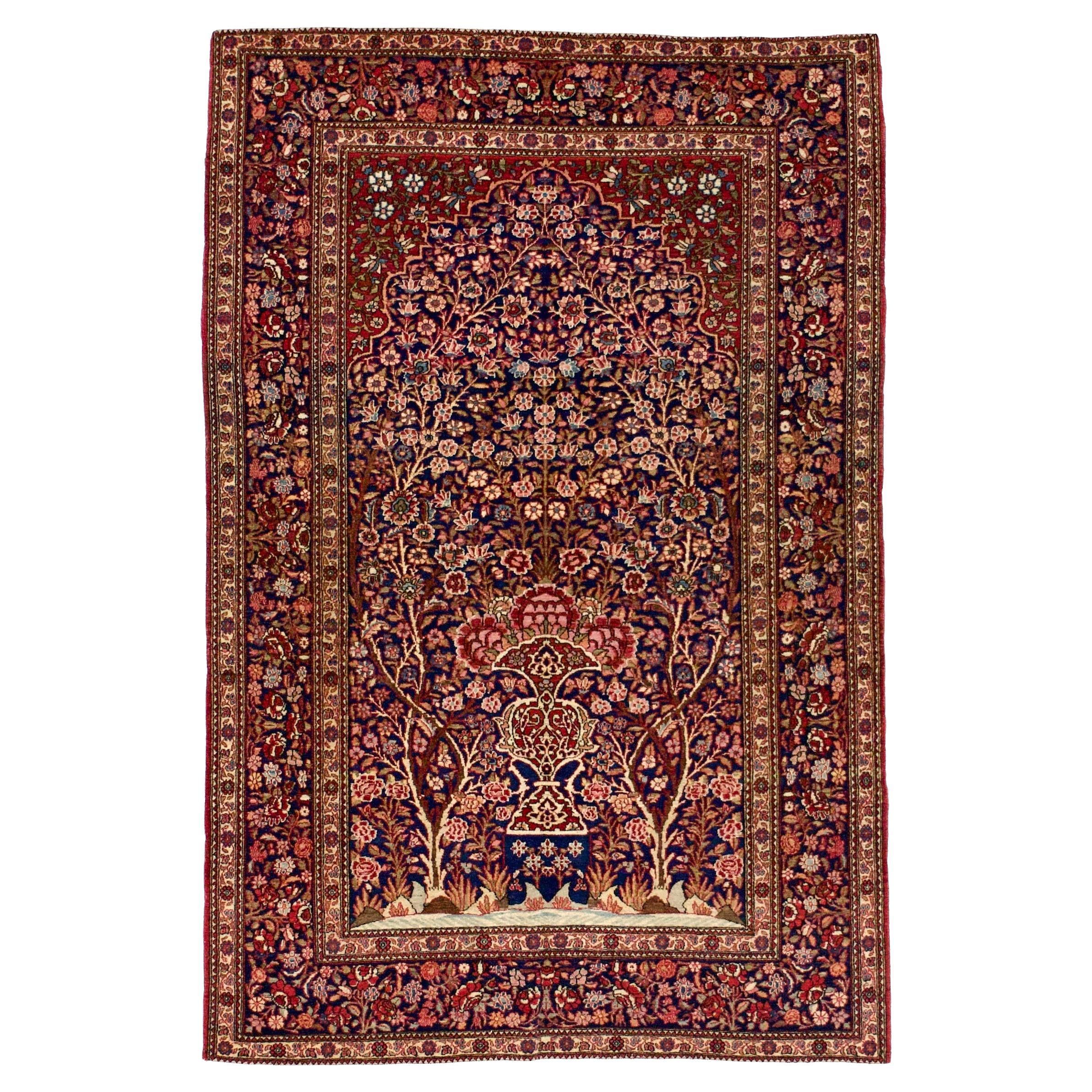 Antique Persian Isfahan One of Pair Rug 4'5" x 6’8" For Sale