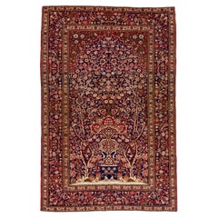 Antique Persian Isfahan One of Pair Rug 4'5" x 6’8"