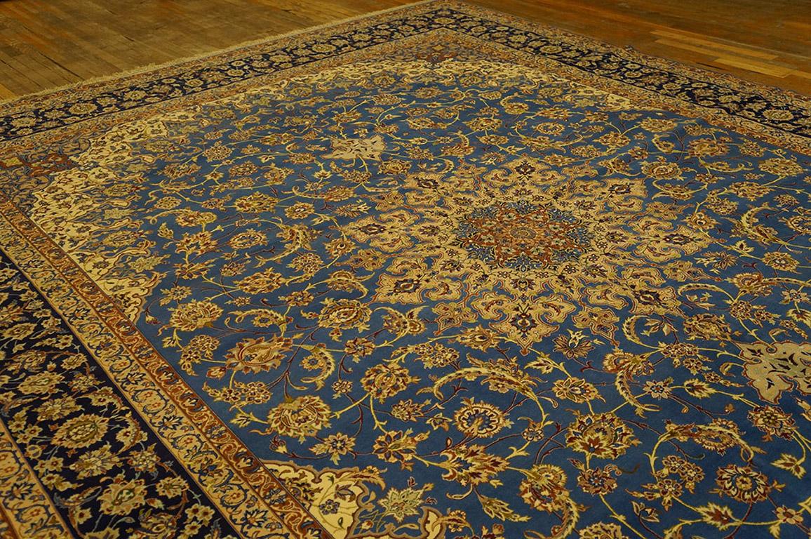 Antique Persian Isfahan rug, size: 10' 0'' x 13' 10''.