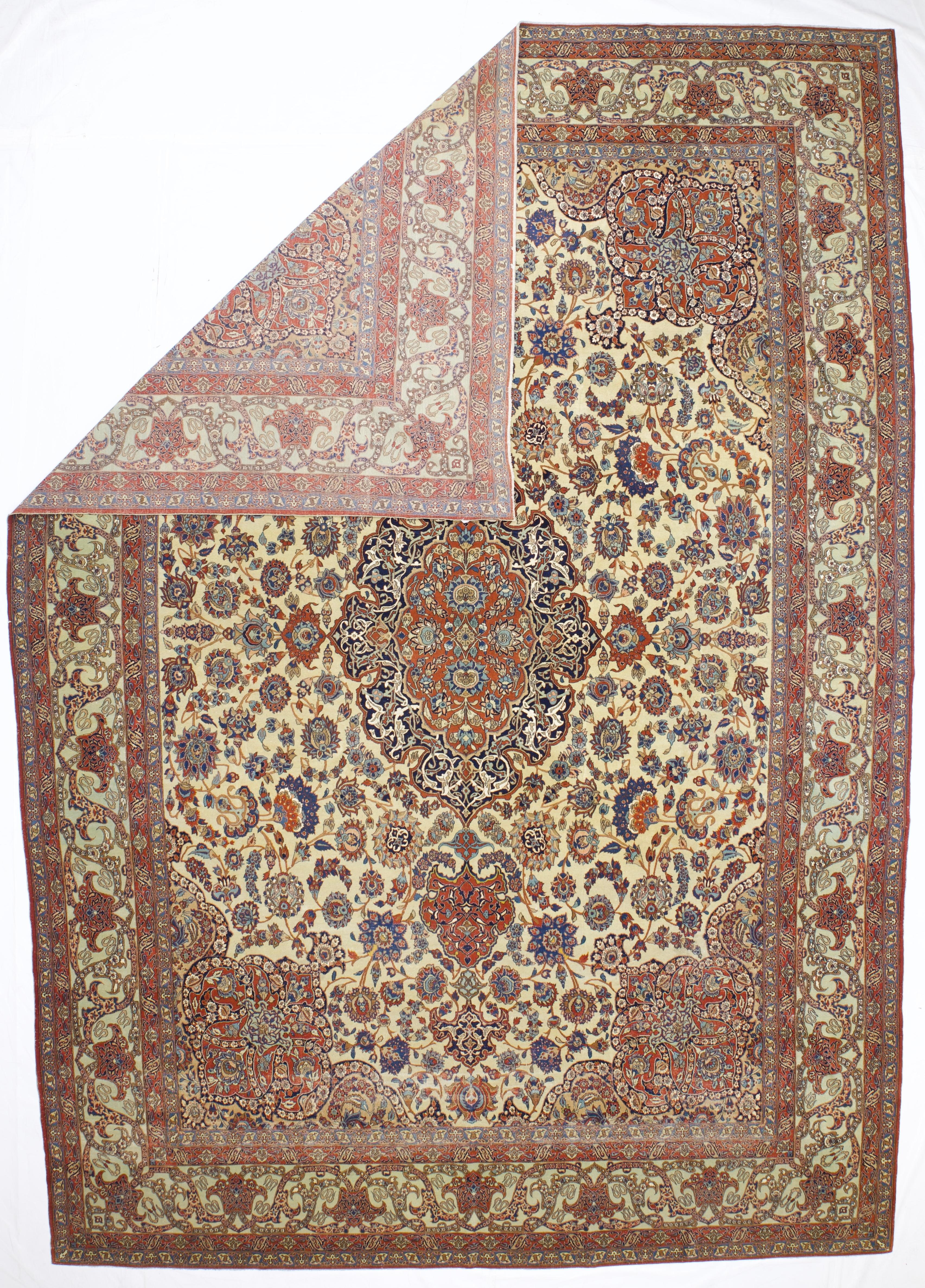 Antiker persischer Isfahan-Teppich 10'0