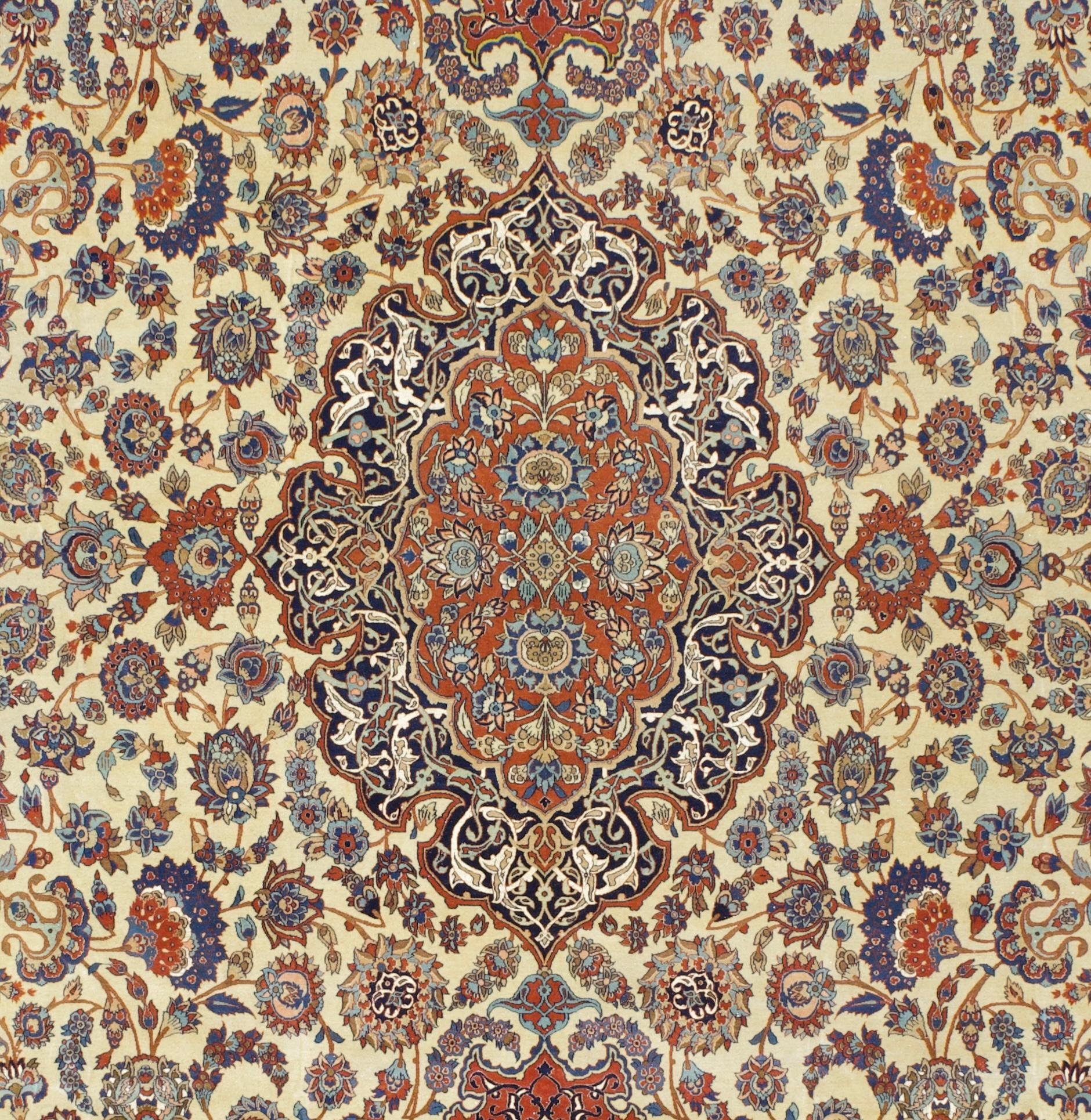 Antiker persischer Isfahan Teppich 10'0