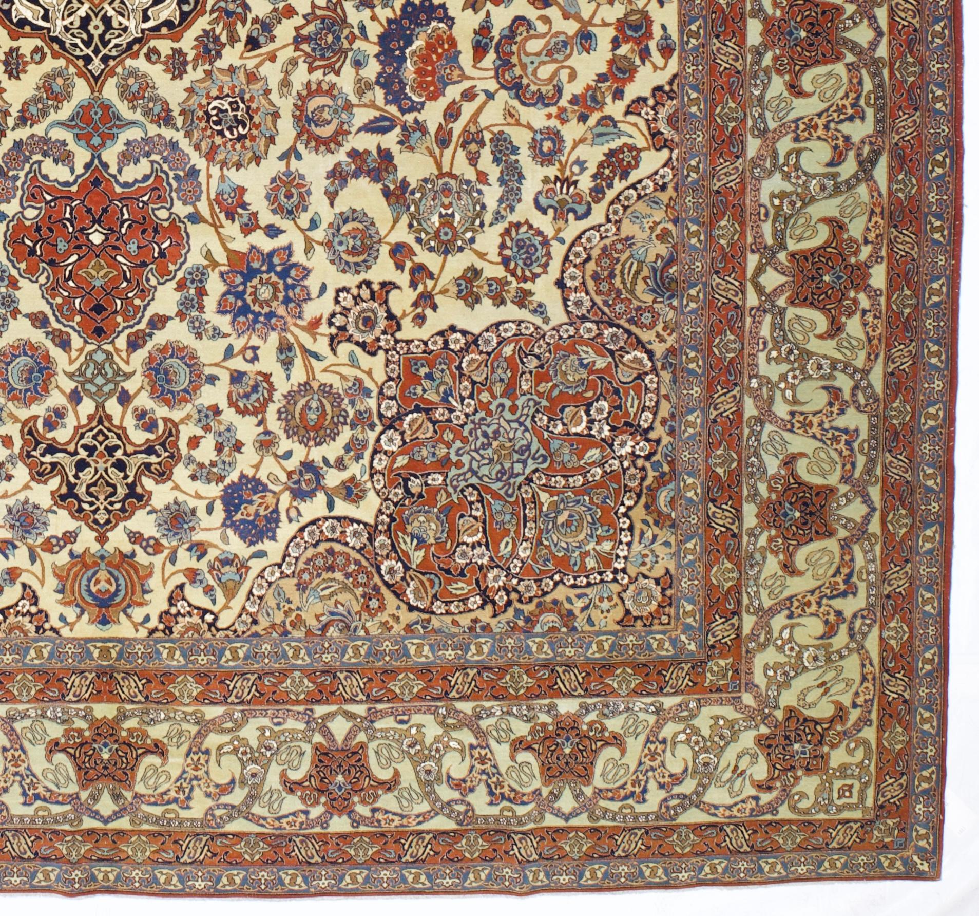 Antiker persischer Isfahan Teppich 10'0