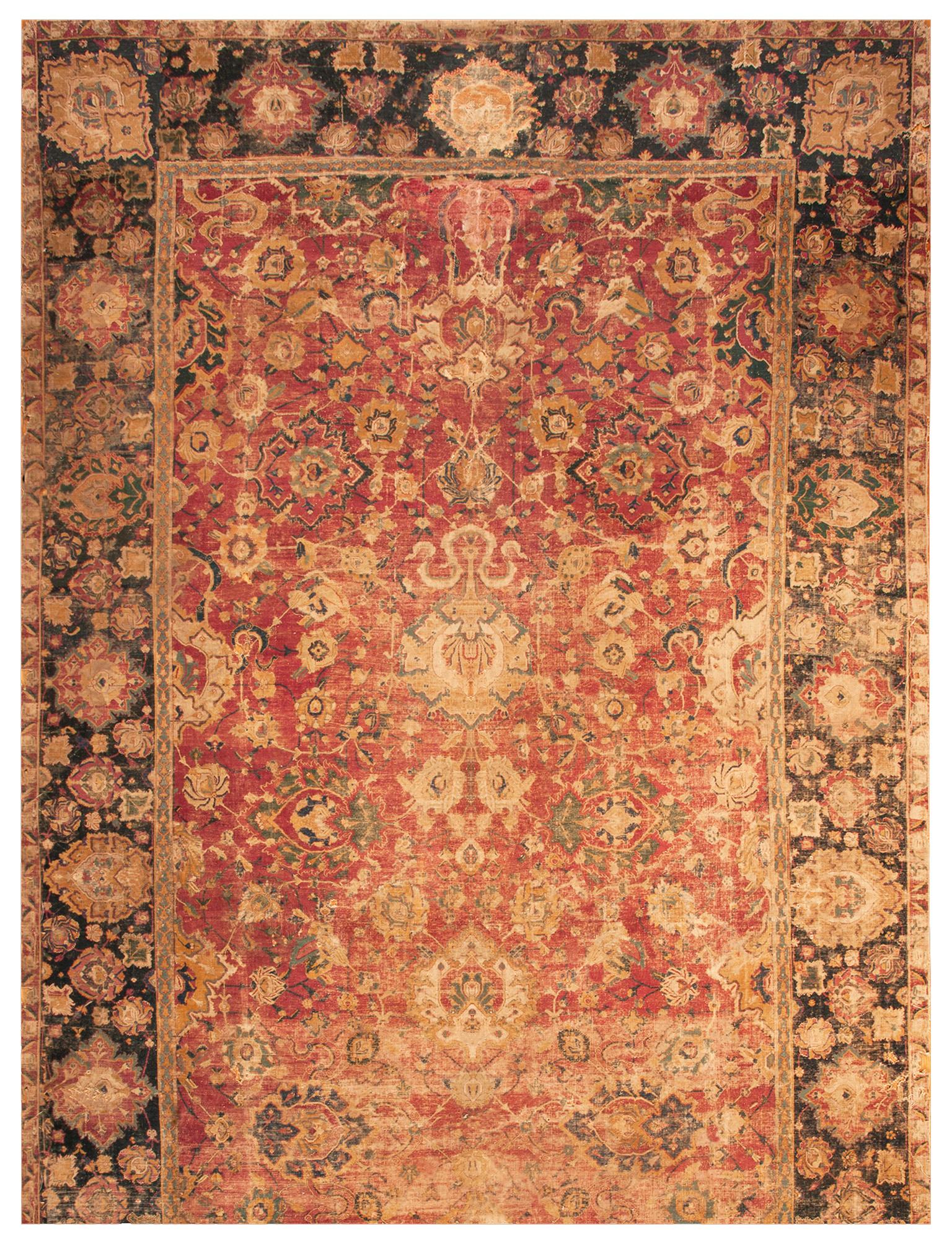 Persian Mid 17th Century Safavid Isfahan Carpet ( 10'8