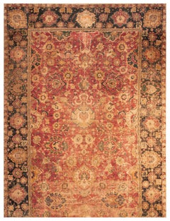 1650s Pink Antique Persian Safavid Isfahan Carpet 10'8"x26'4" Wool Knotted Rug