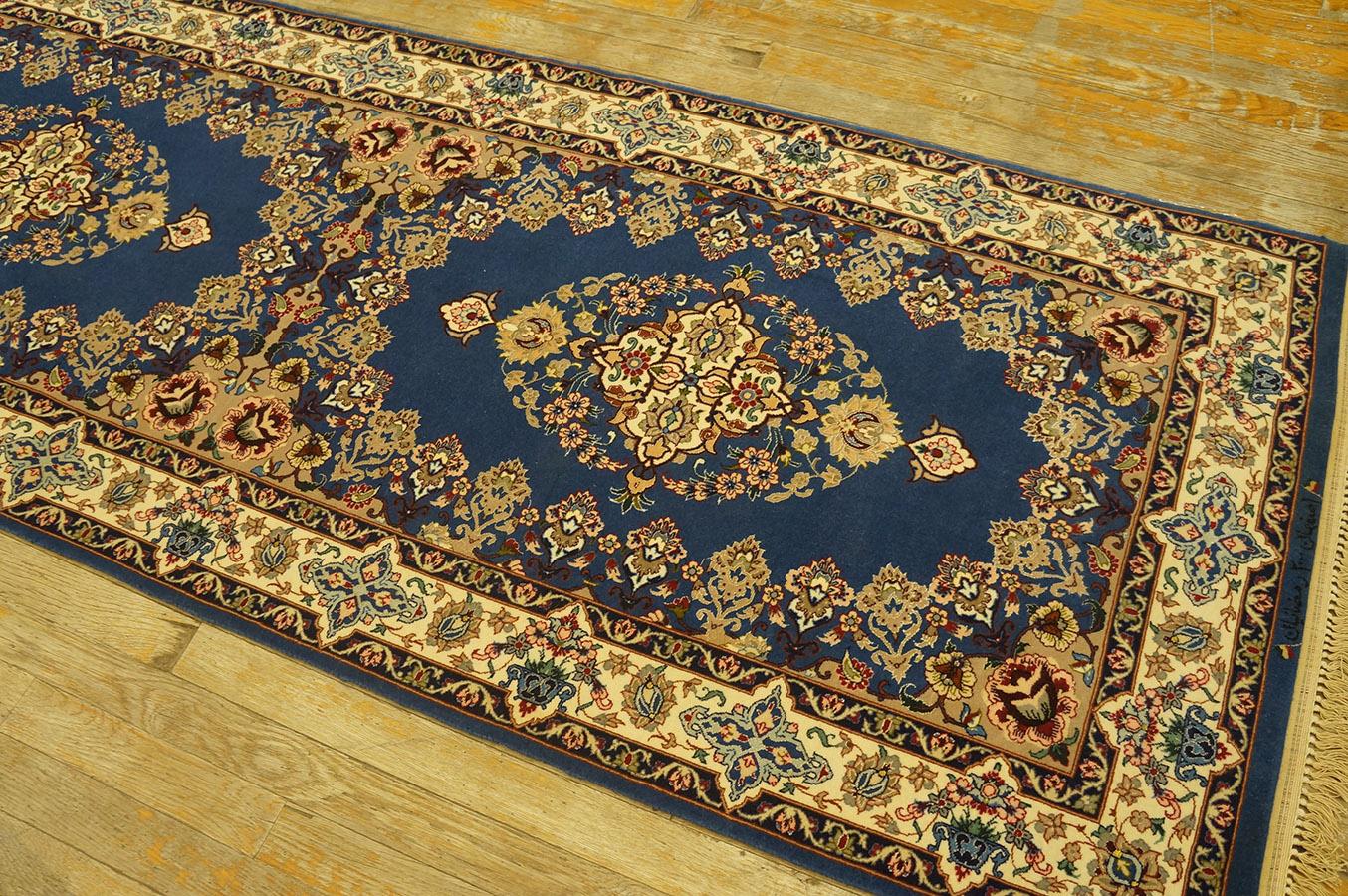 Mid-20th Century Mid 20th Century Persian Isfahan Runner Carpet ( 2'9