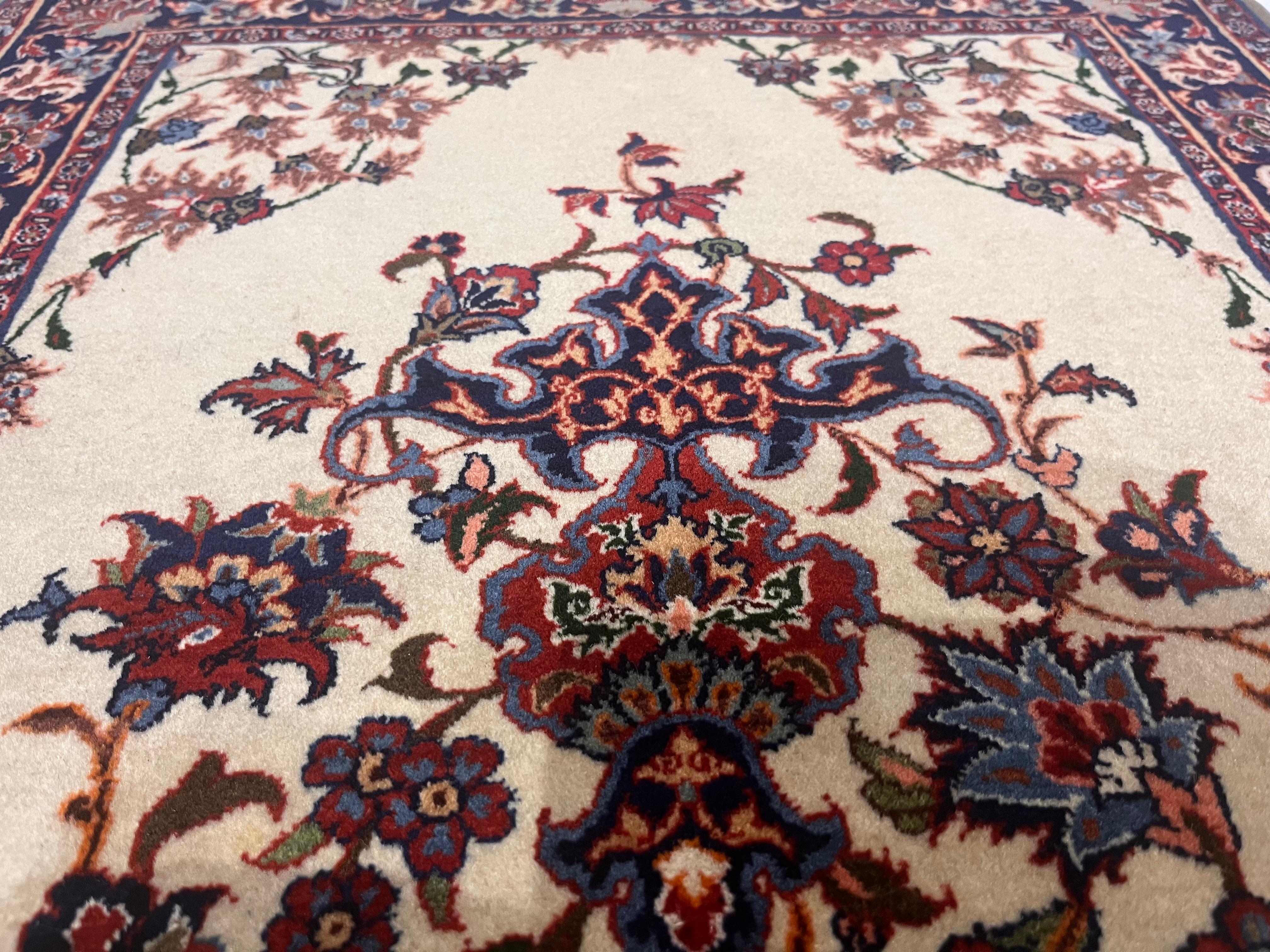 Antique Persian Isfahan Rug 2’2” x 2’11” In Good Condition For Sale In New York, NY