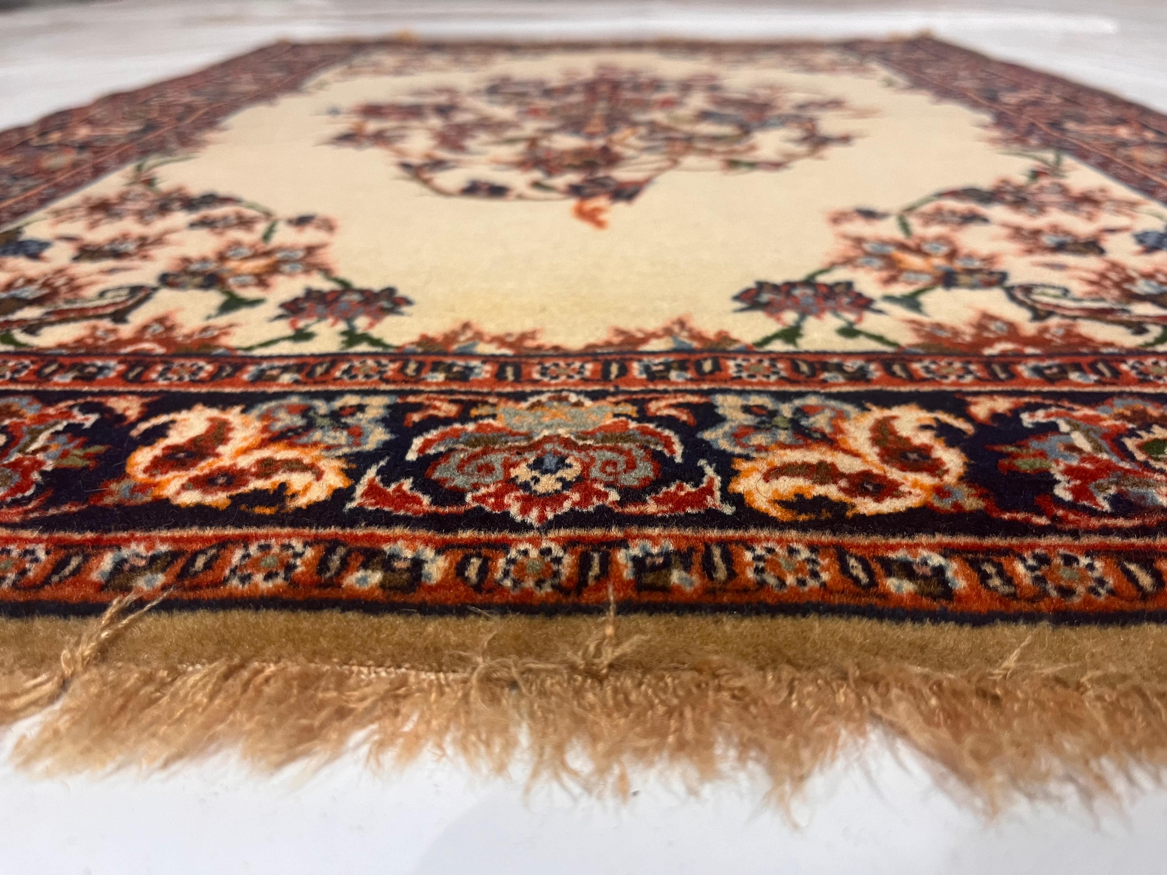 20th Century Antique Persian Isfahan Rug 2’2” x 2’11” For Sale