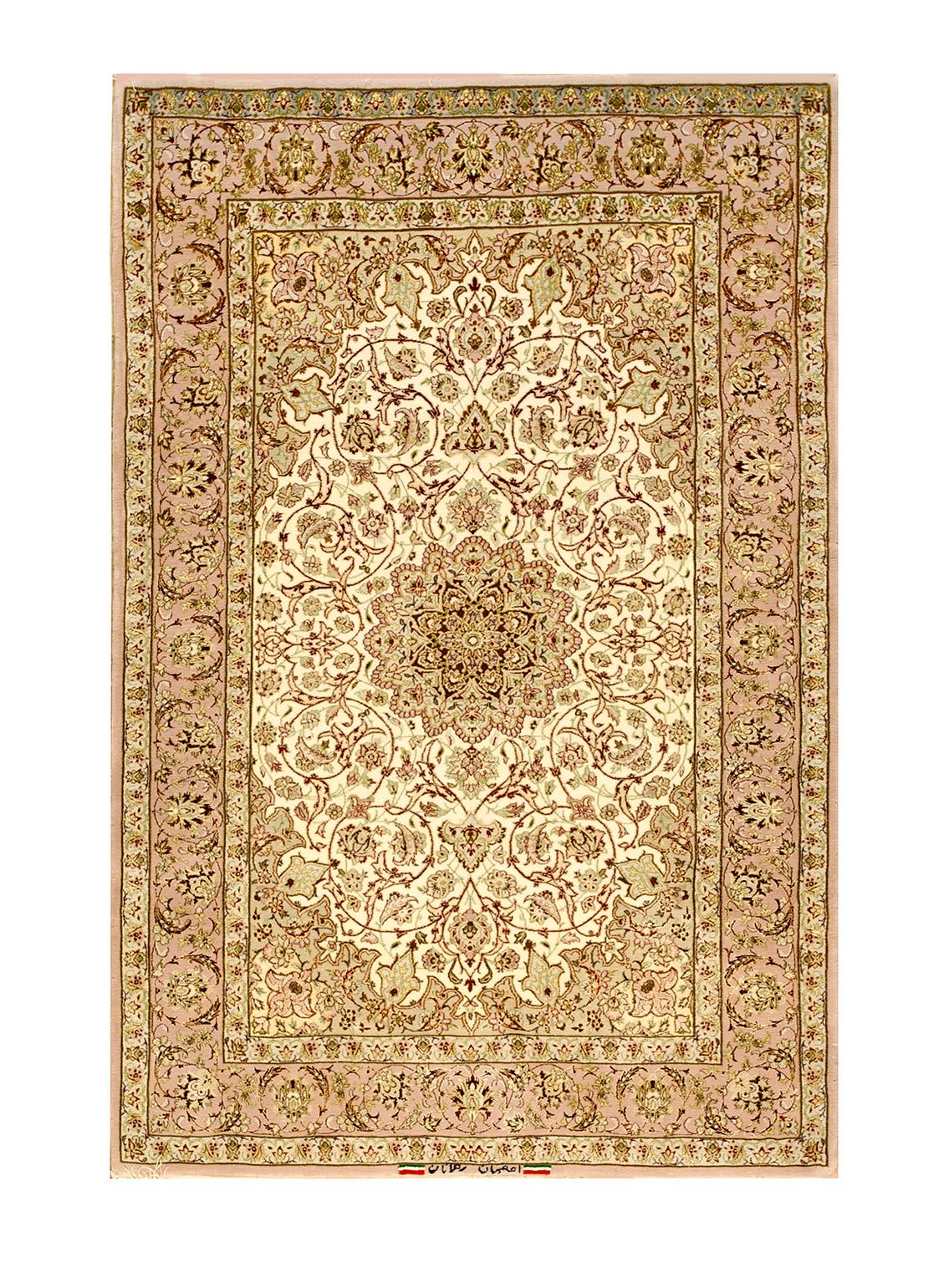 Tapis Persan antique Isfahan, Taille : 3' 5'' x5' 3''
