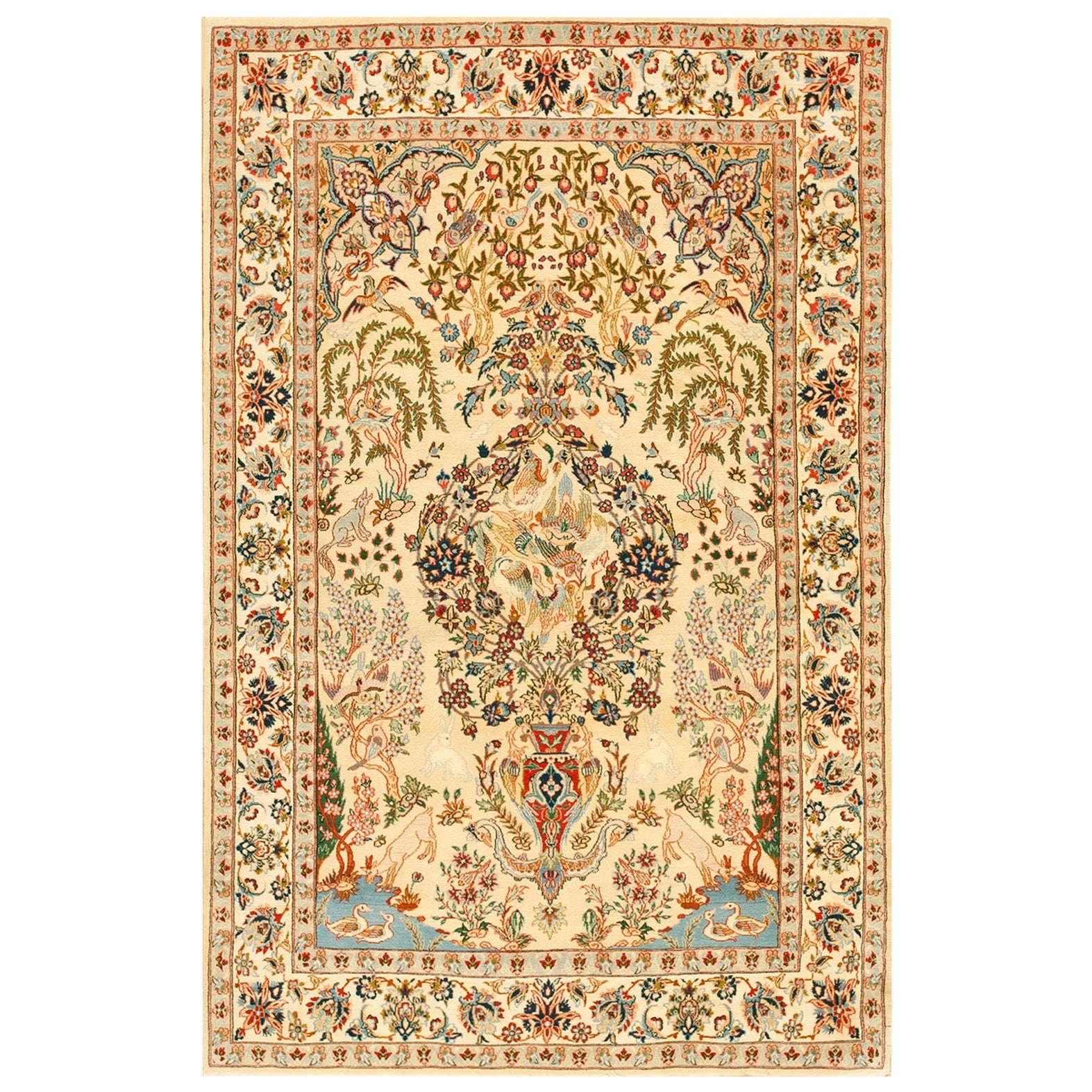 Antiker persischer Isfahan-Teppich 3' 6'' x5' 6''