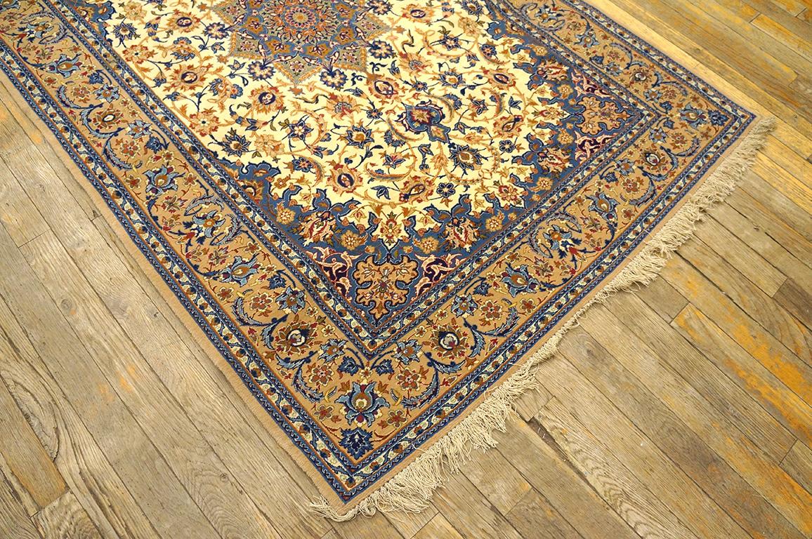 Hand-Knotted Antique Persian Isfahan Rug 3' 7'' x 5' 4''