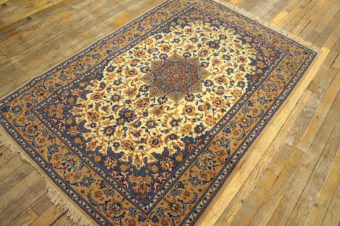 Antique Persian Isfahan Rug 3' 7'' x 5' 4'' In Good Condition In New York, NY