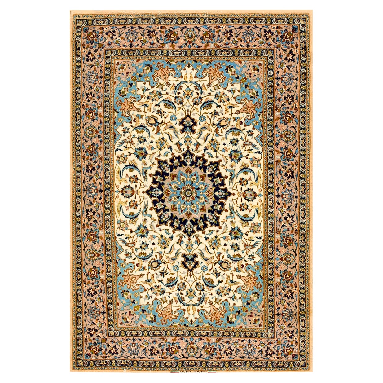 Antiker persischer Isfahan-Teppich 3' 7'' x 5' 5''