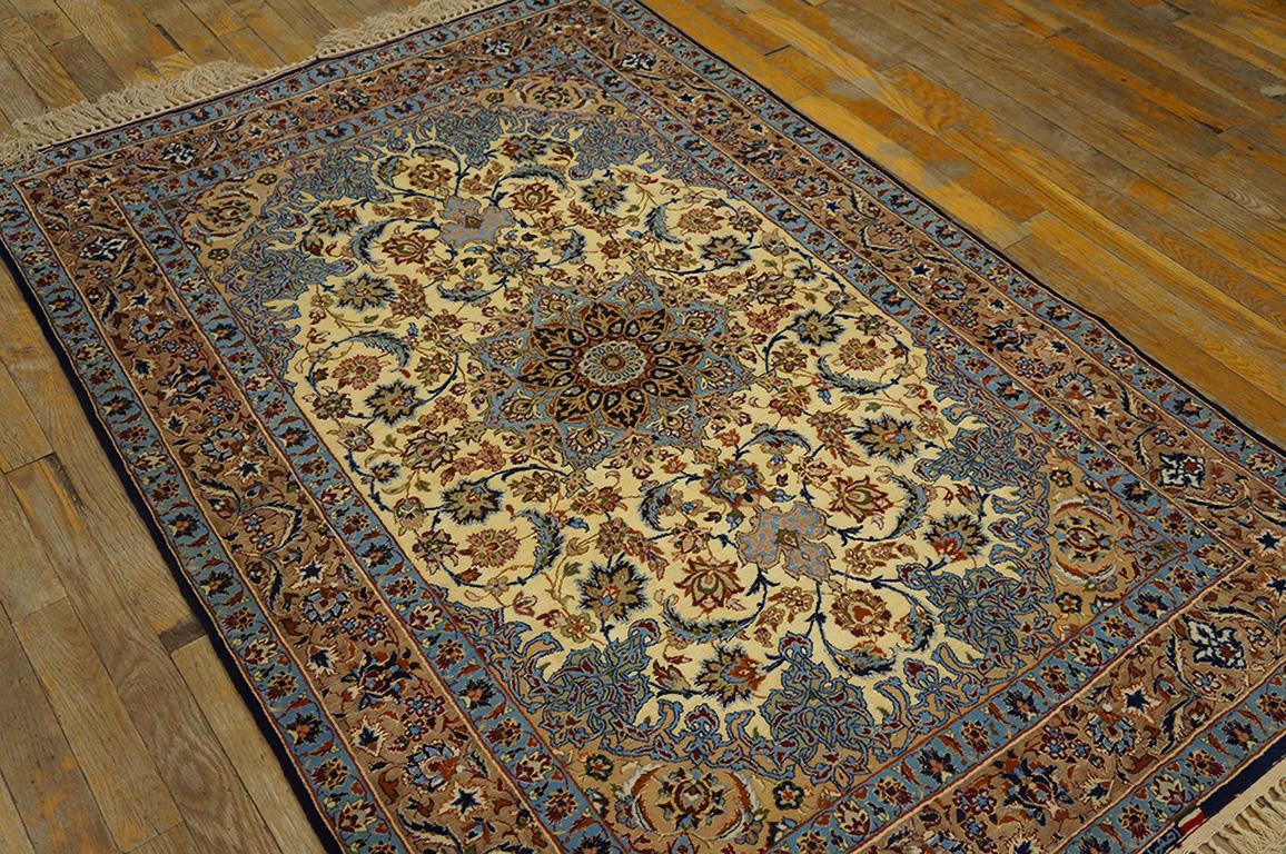 Wool Antique Persian Isfahan Rug 3' 7'' x5' 4''  For Sale