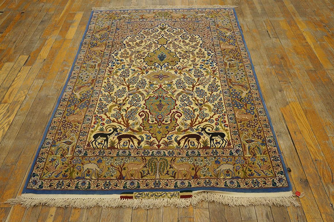 Mid 20th Century Persian Isfahan Rug by Javad Eslimi
( 3'7