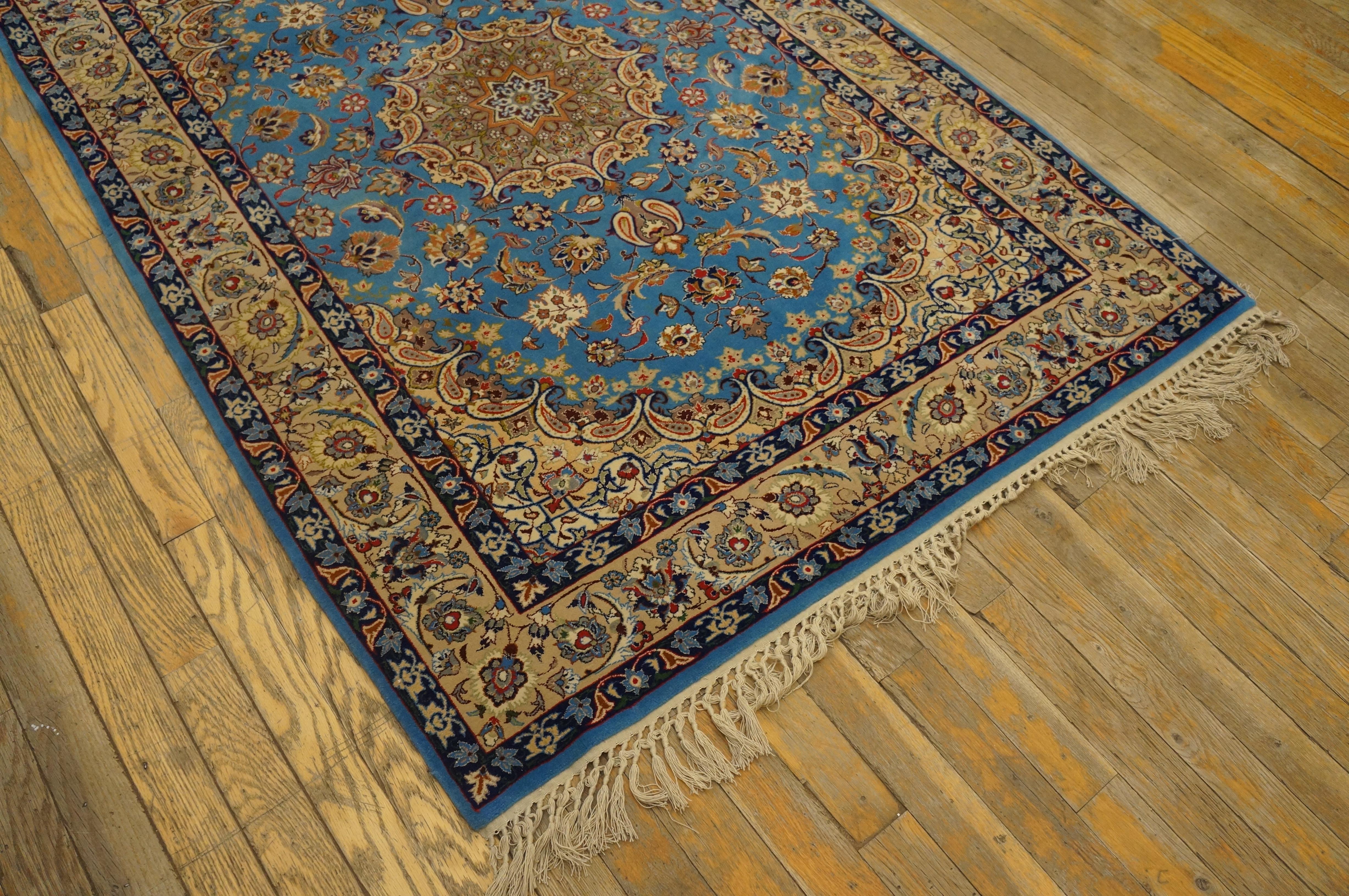 Persian Mid 20th Century Isfahan Carpet with Silk Highlights ( 3'6