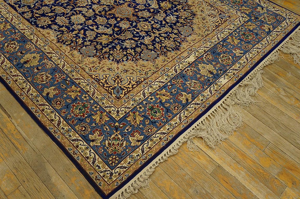 Mid 20th Century Persian Isfahan Carpet Signed Abtin (4'10