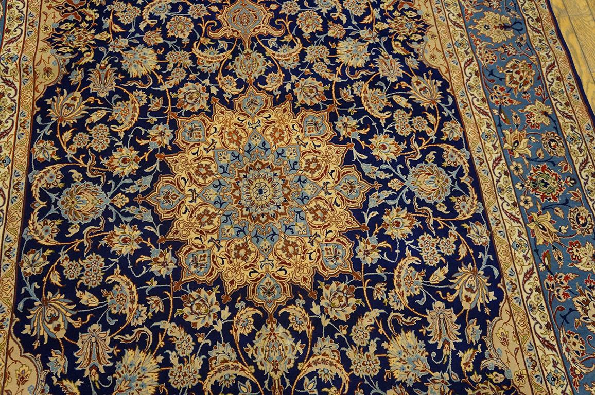 Mid-20th Century Mid 20th Century Persian Isfahan Carpet Signed Abtin (4'10
