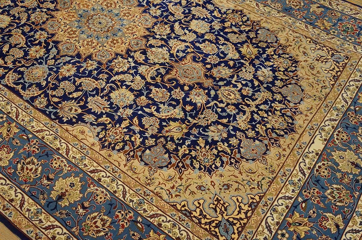 Wool Mid 20th Century Persian Isfahan Carpet Signed Abtin (4'10