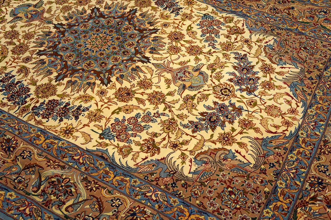 Hand-Knotted Mid 20th Century Persian Isfahan Carpet ( 4'11
