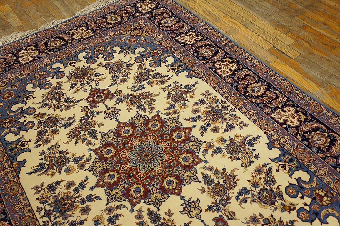 Hand-Knotted Mid 20th Century Persian Isfahan Carpet ( 4'11