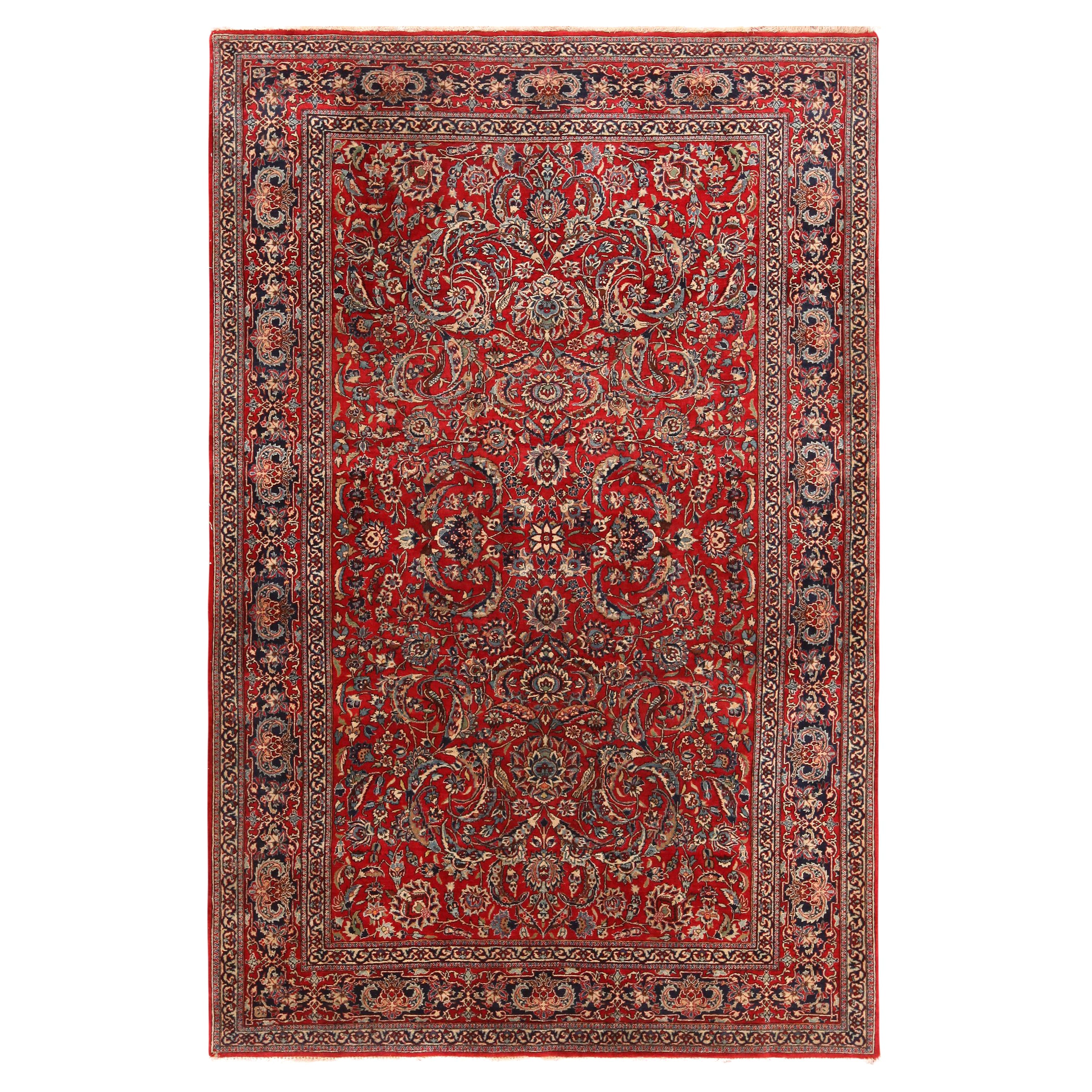 Tappeto antico persiano Isfahan. 4 ft 9 in x 7 ft 2 in