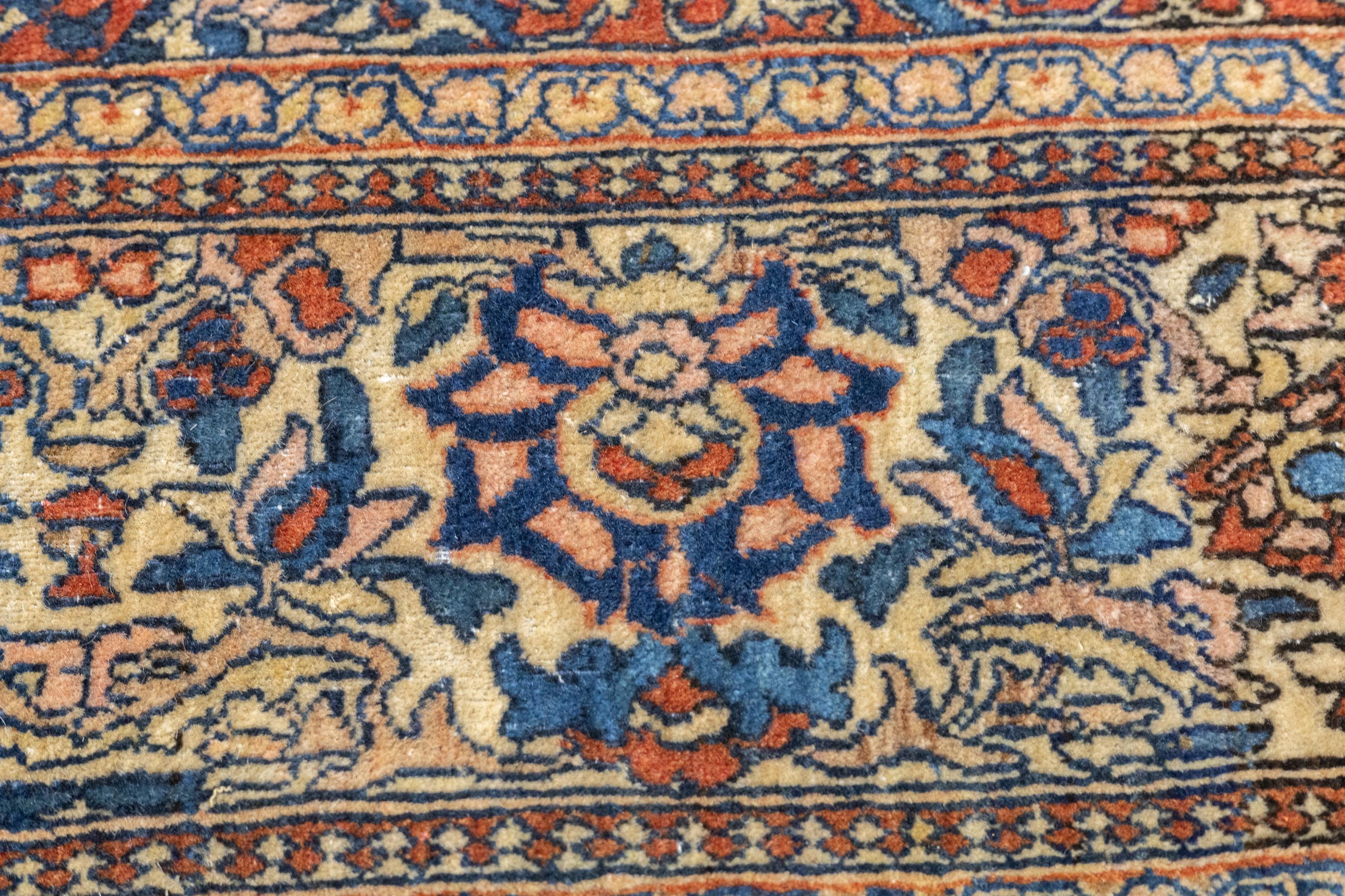 Annodato a mano Tappeto Isfahan persiano antico 4'2