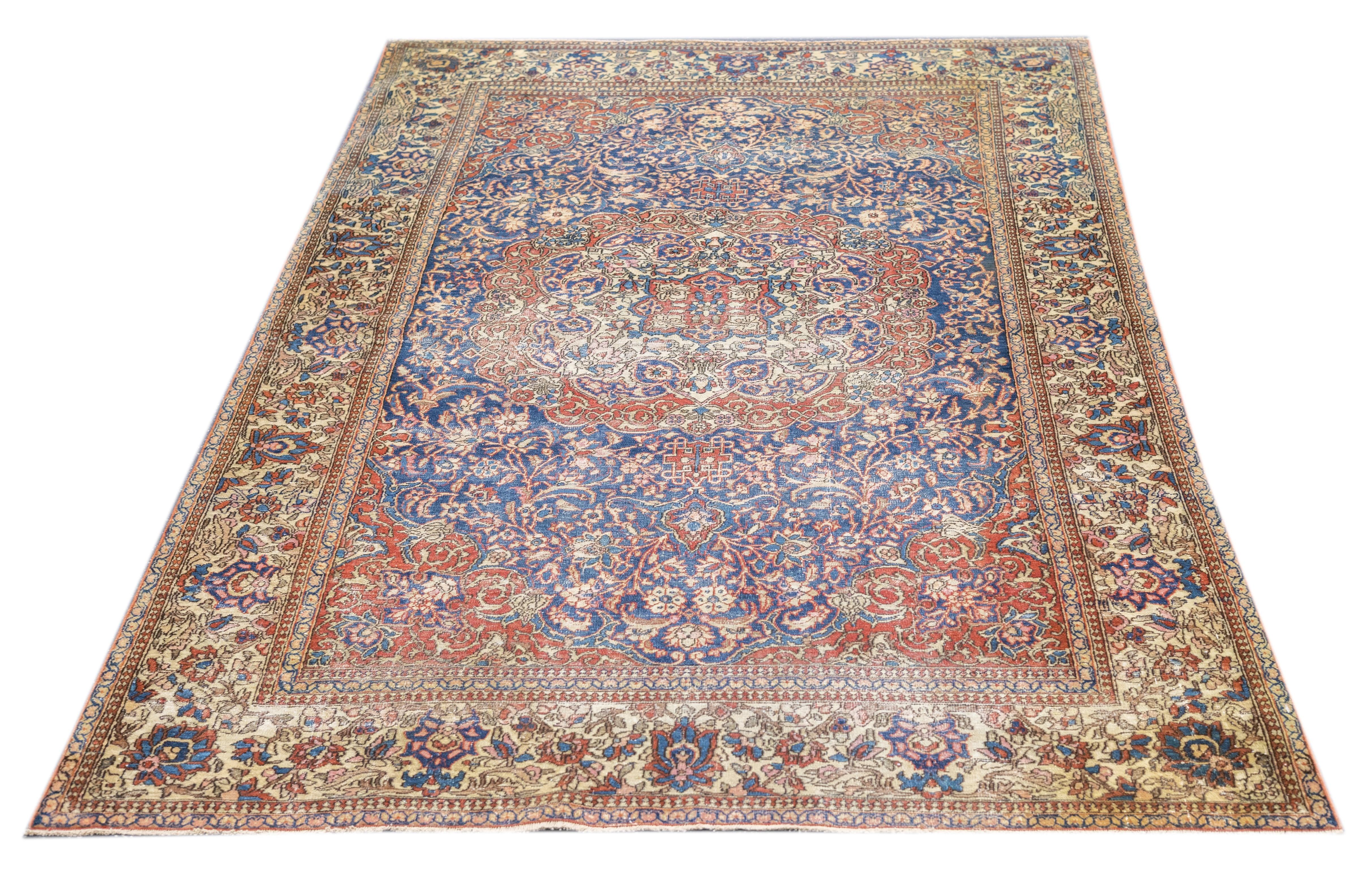 Tappeto Isfahan persiano antico 4'2