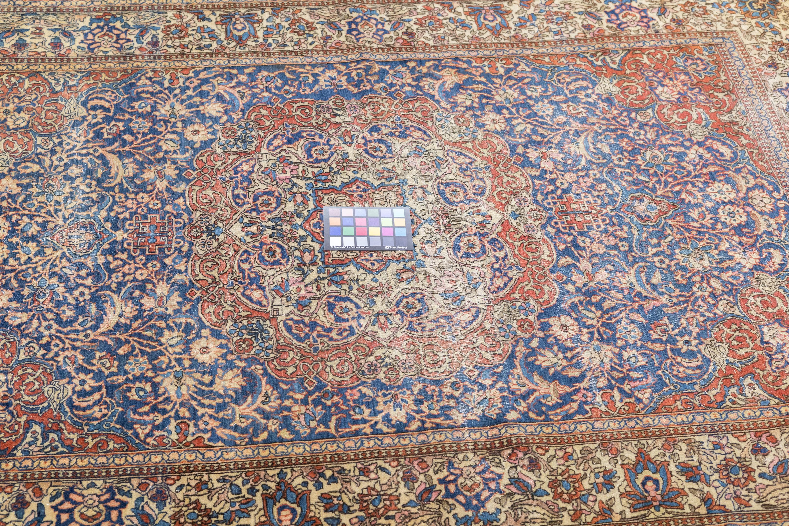 Lana Tappeto Isfahan persiano antico 4'2