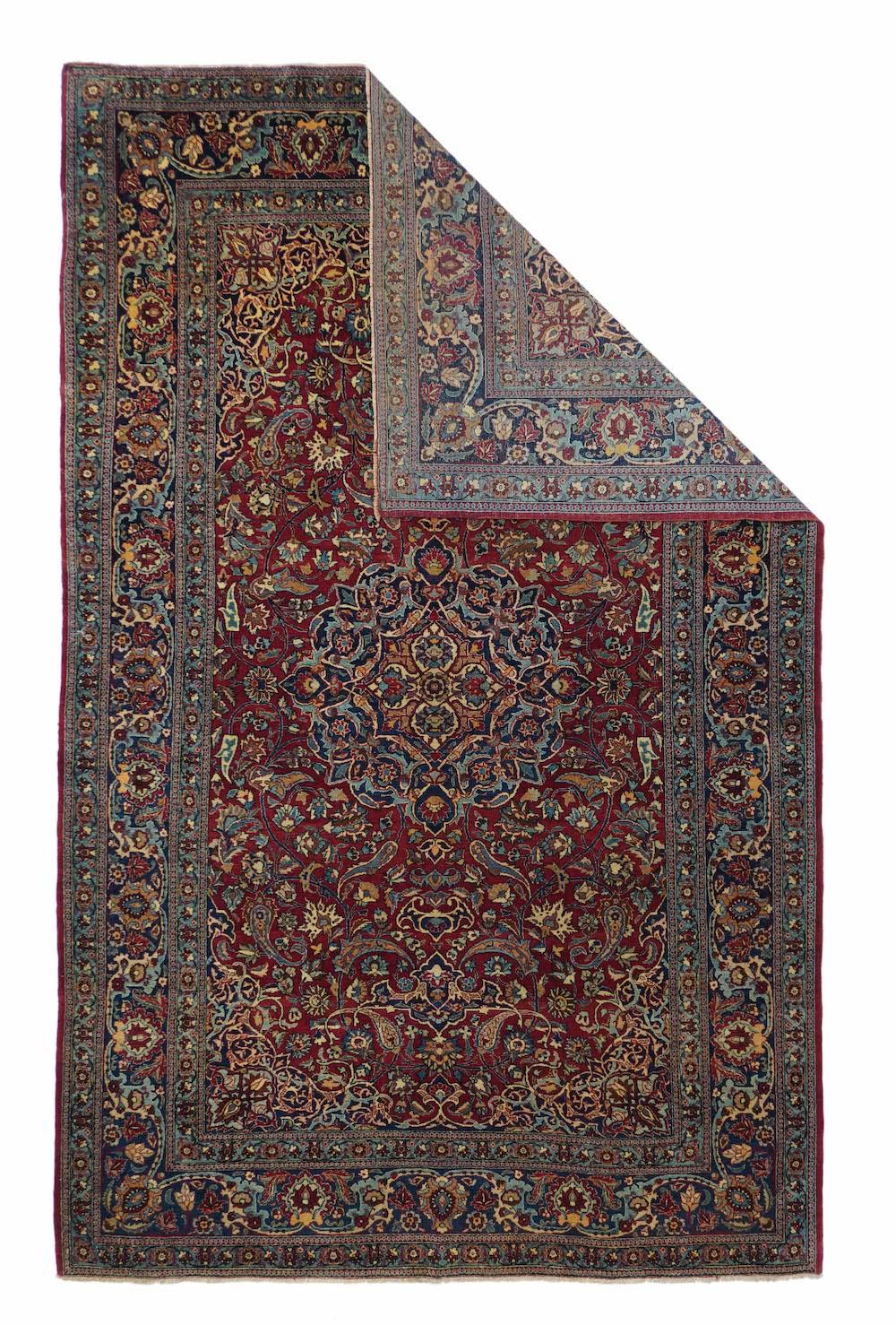 Antiker persischer Isfahan-Teppich 4'4'' x 7'2''.