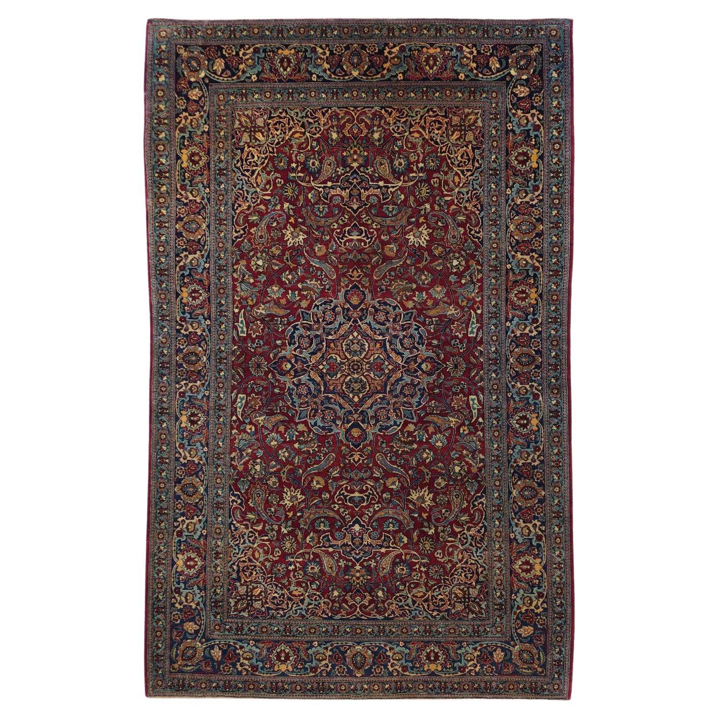 Antique Persian Isfahan Rug 4'4'' x 7'2''