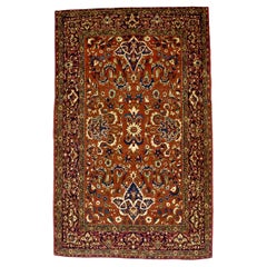Alfombra Persa Antigua Isfahan 4'6" x 7'3